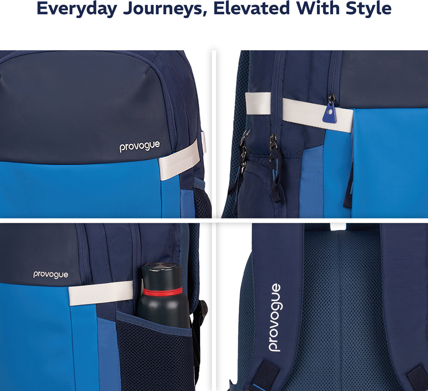 Image of PROVOGUE Urban laptop bag with rain cover, sleeve,Blue, 30 Ltr 30 L Laptop Backpack