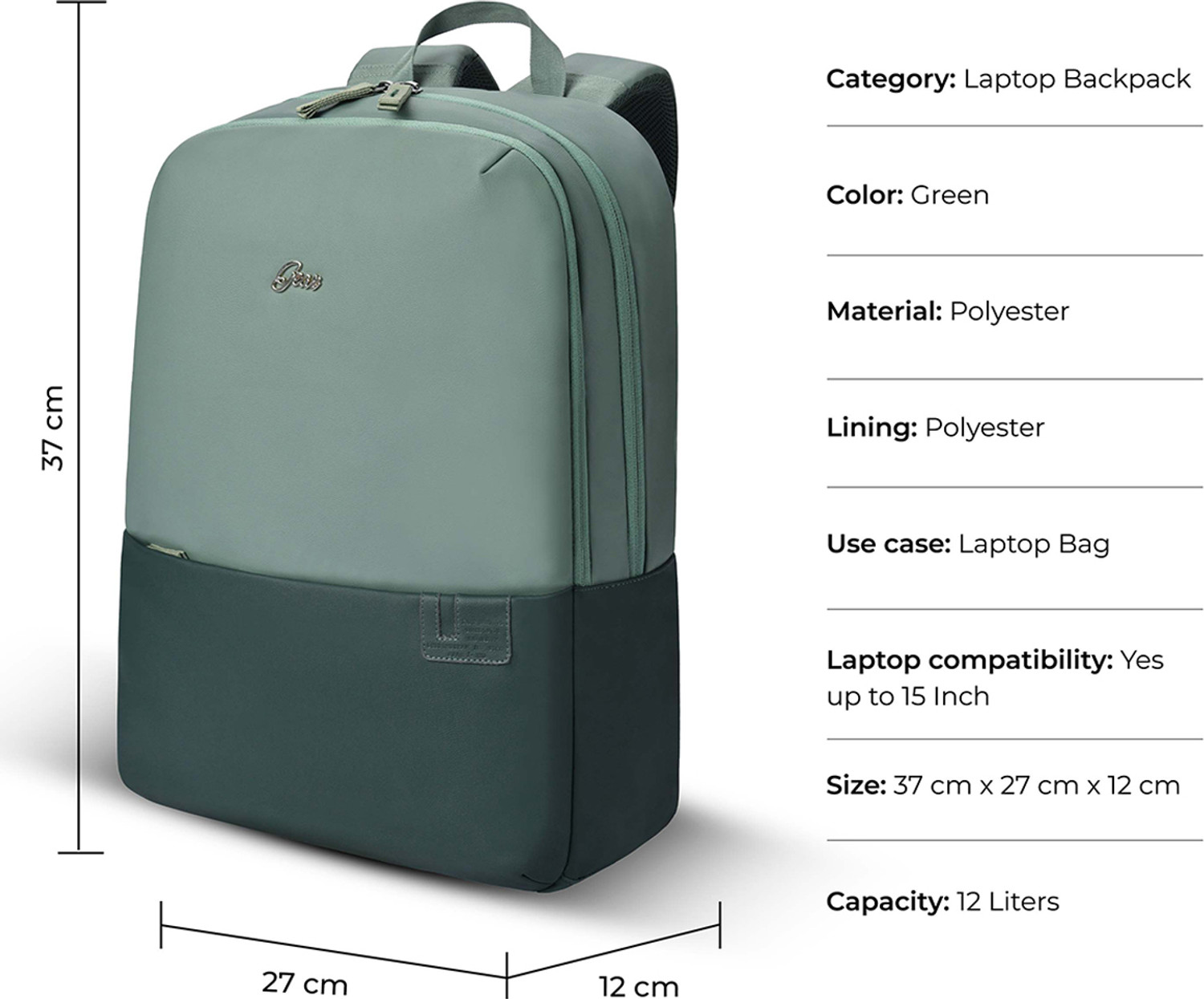 Image of Gear UBER LEATHERITE LAPTOP BACKPACK 12 L Laptop Backpack
