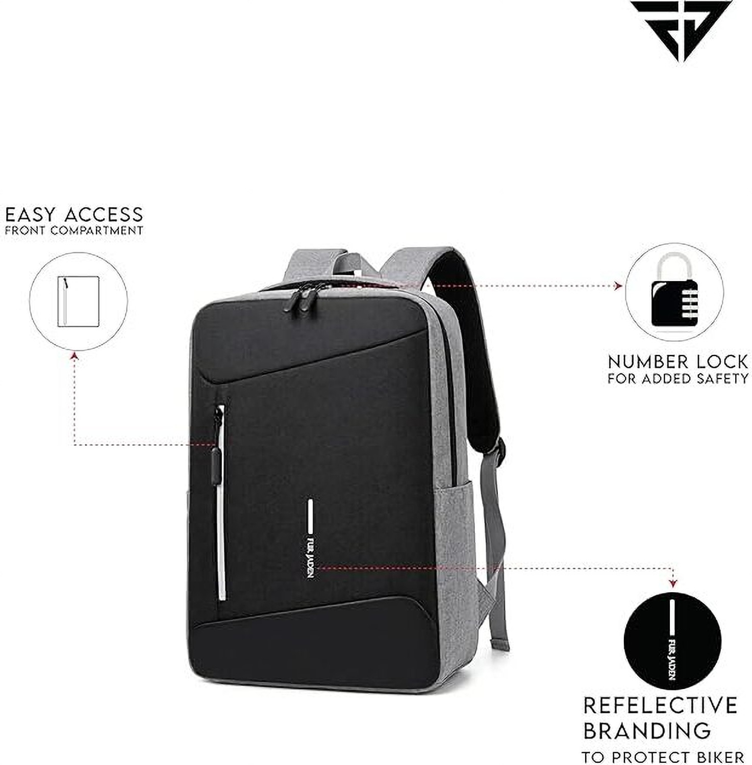 Image of FUR JADEN Anti Theft Number Lock 15.6 Inch Bag for Men Women 25 L Laptop Backpack