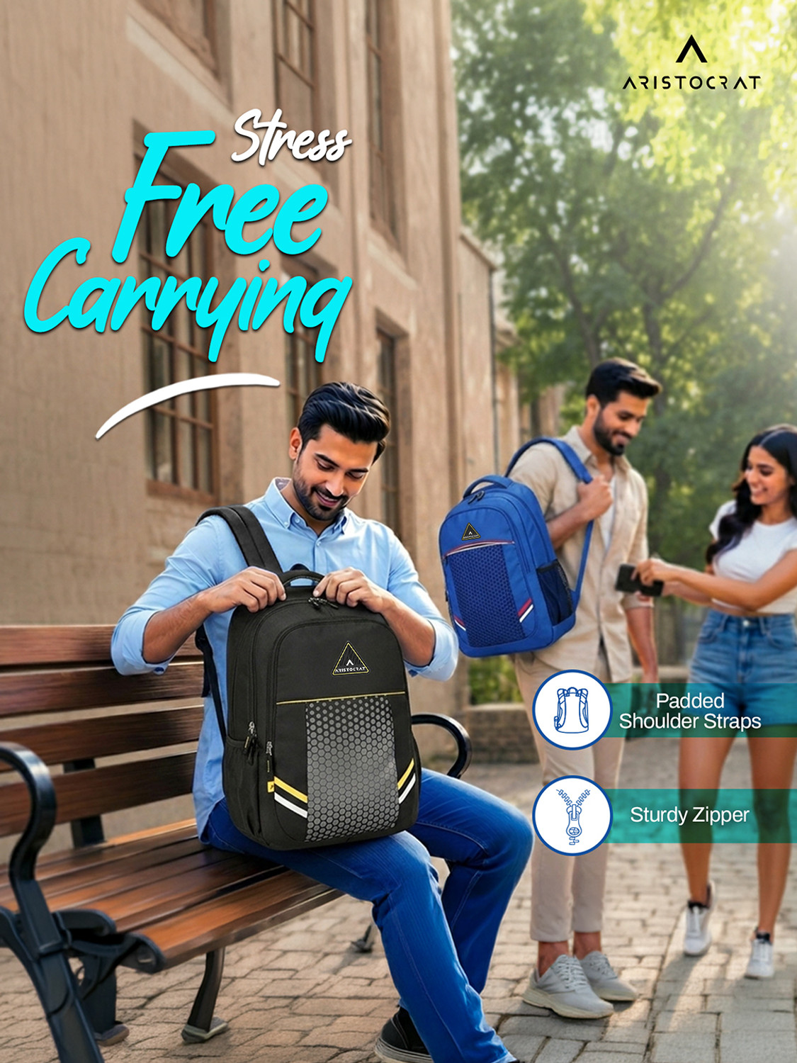 Image of ARISTOCRAT Slay Backpack for Men and Women, 3 Compartment and 3 Pockets 30 L Backpack