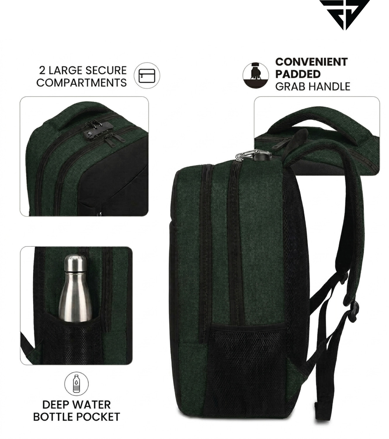Image of FUR JADEN Anti Theft Number Lock 15.6 Inch Bag for Men Women 24 L Laptop Backpack