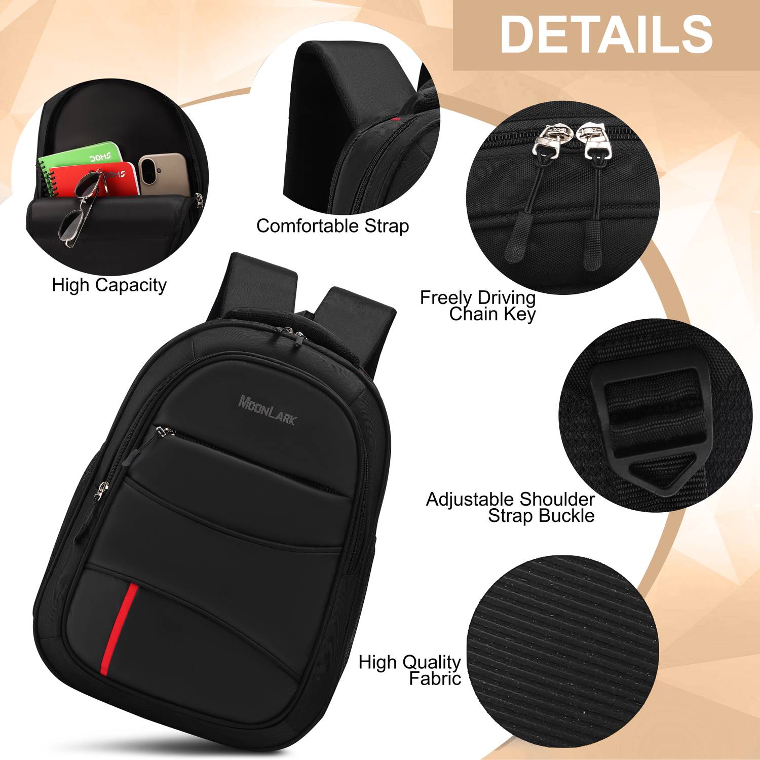 MOONLARK 35L Laptop Backpack with Rain Cover - Image 3