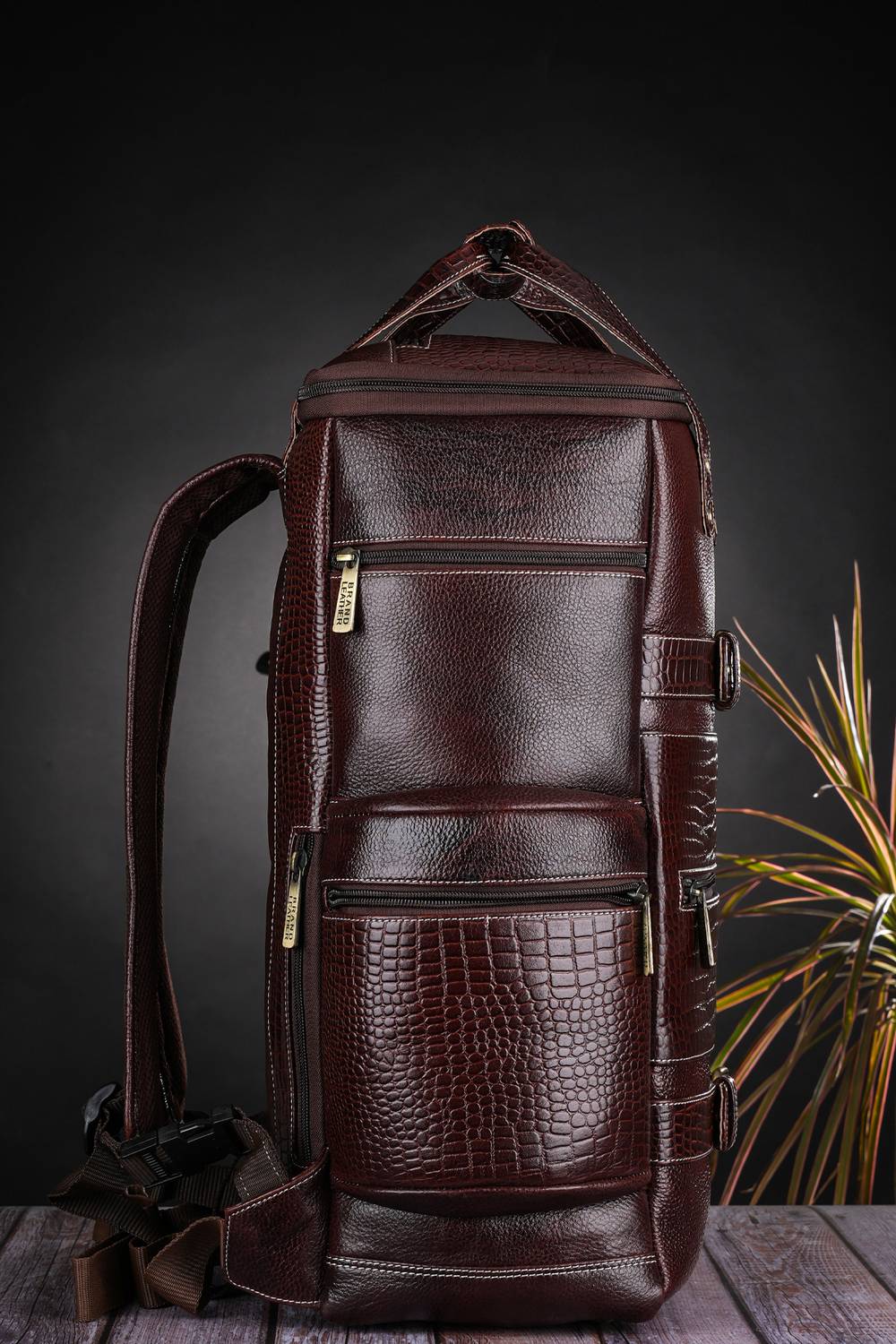 brown leather backpack india For Men | Leather Backpack For Women | Leather College Backpack gym bag or travel companion on long journeys. Desertcart Brown Leather Diaper Backpack