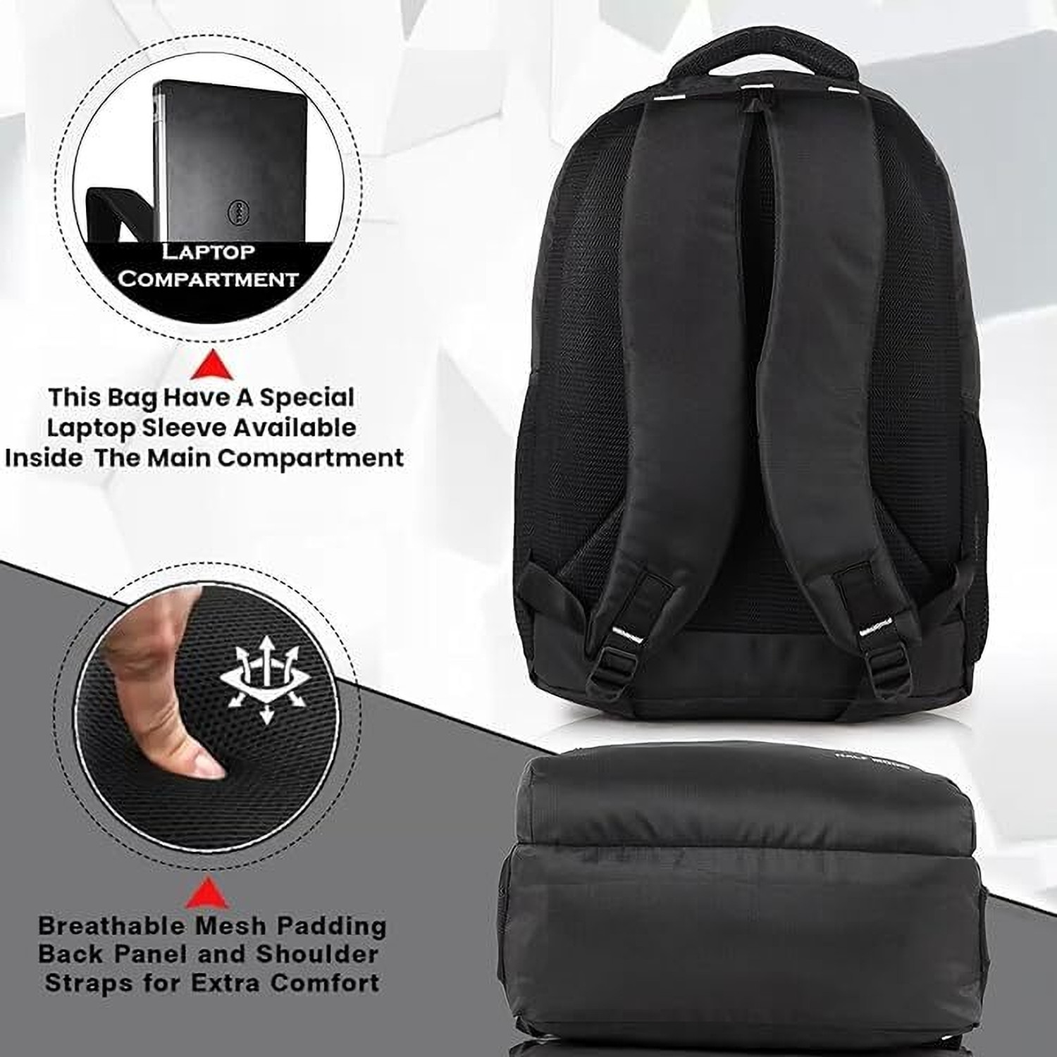 Image of SkyDuck Hacker Print Backpack for Boys Girls Stylish School College Bag Black 45 L Laptop Backpack