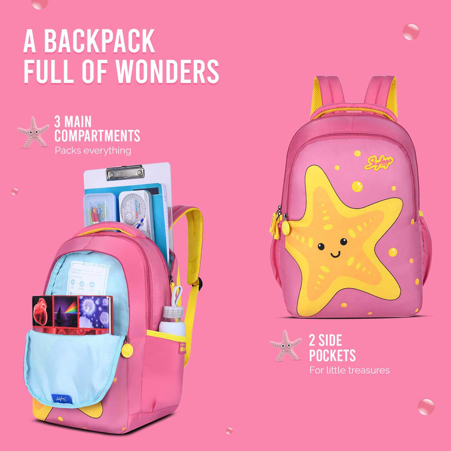 Image of SKYBAGS BUDDY 01 SCBP STARFISH PINK 20 L Backpack