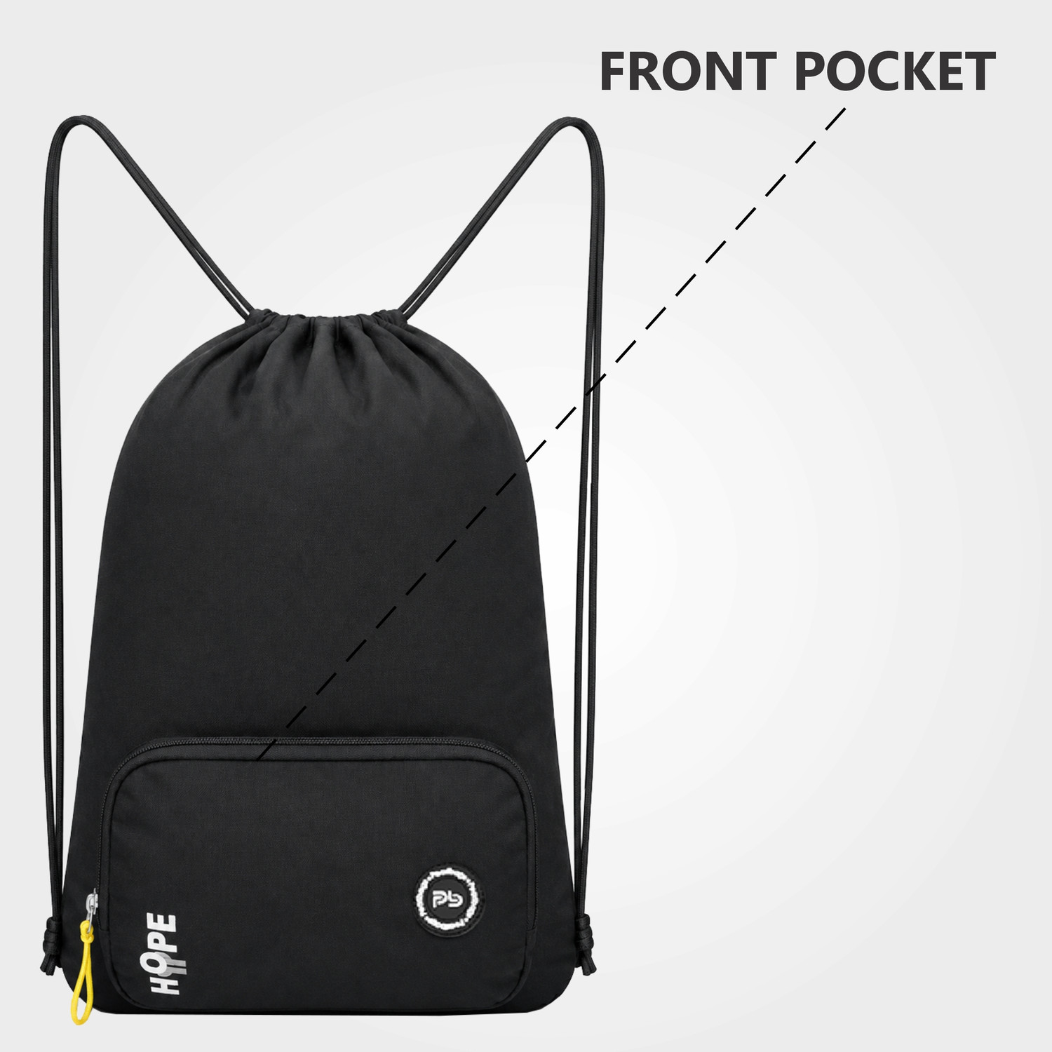 Image of PB Pearl Bags Premium Polyester Drawstring / Dori Bag with Front Zip Pocket (46.5x32.5X11 CM) 17 L Backpack