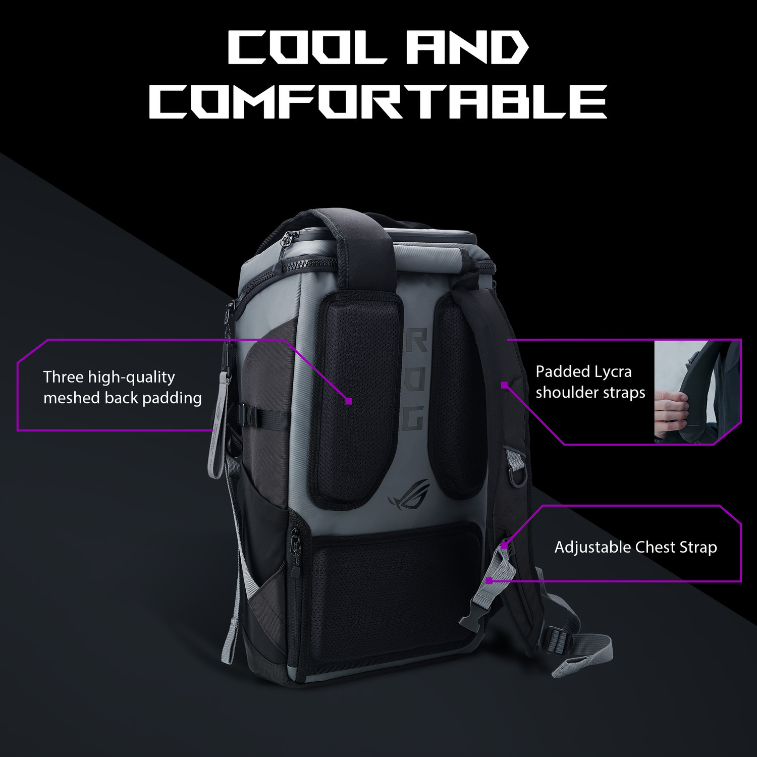 Image of ASUS Gaming, ROG Ranger BP2701 Cybertext Edition, Water Resistance, for 17 inch laptop 22 L Laptop Backpack