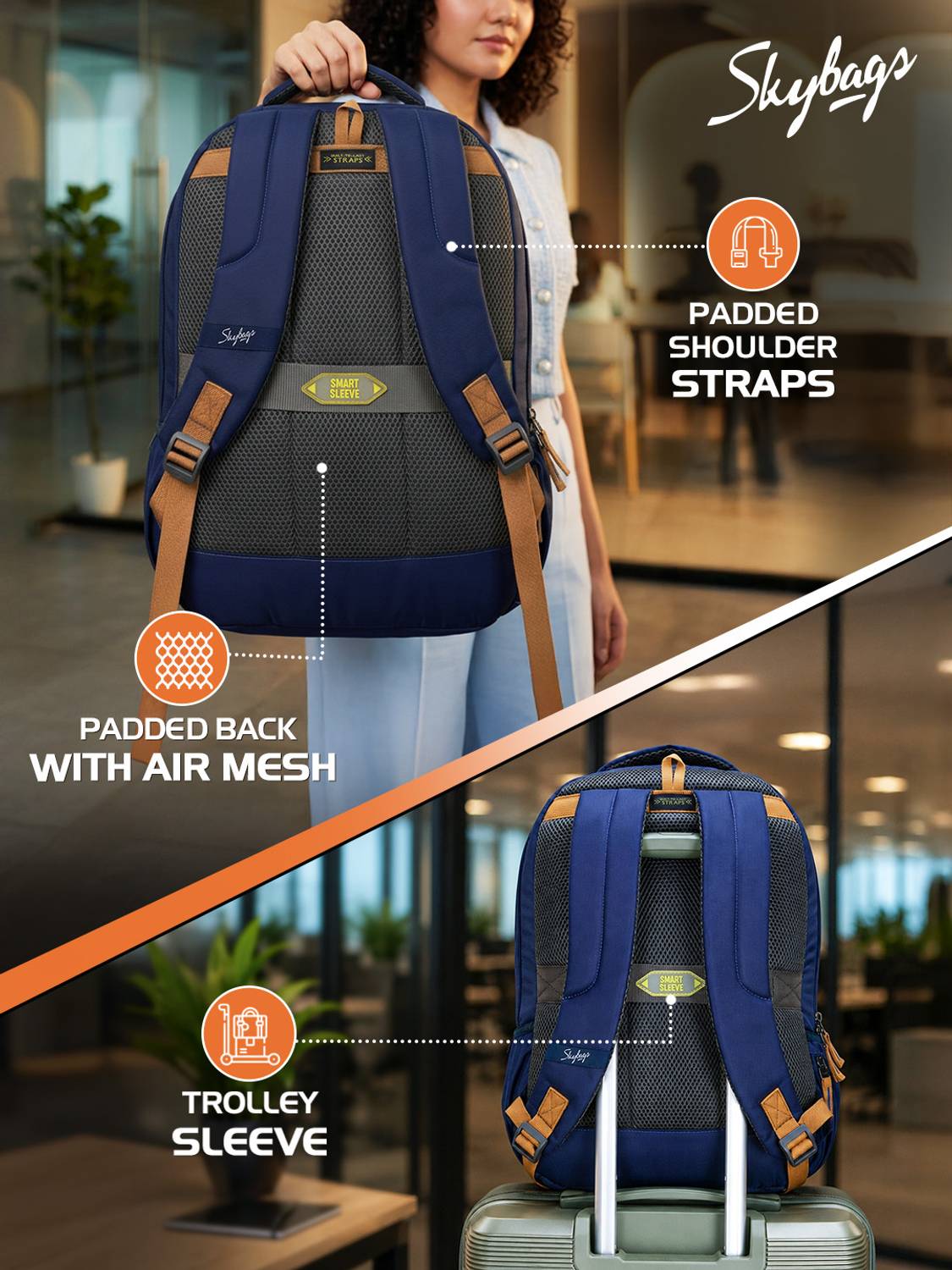 SKYBAGS Pace 15.6 Inch Laptop Backpack 30L - Image 4
