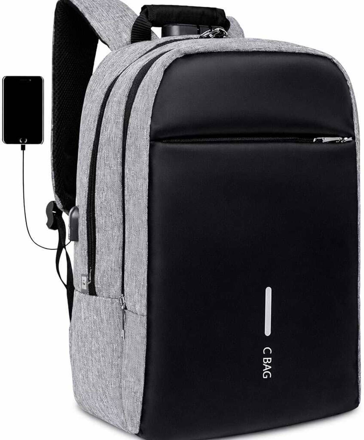 CBAG Anti Theft Number Lock 15.6 Inch Laptop Backpack with USB Charging for Men Women 25 L Laptop Backpack