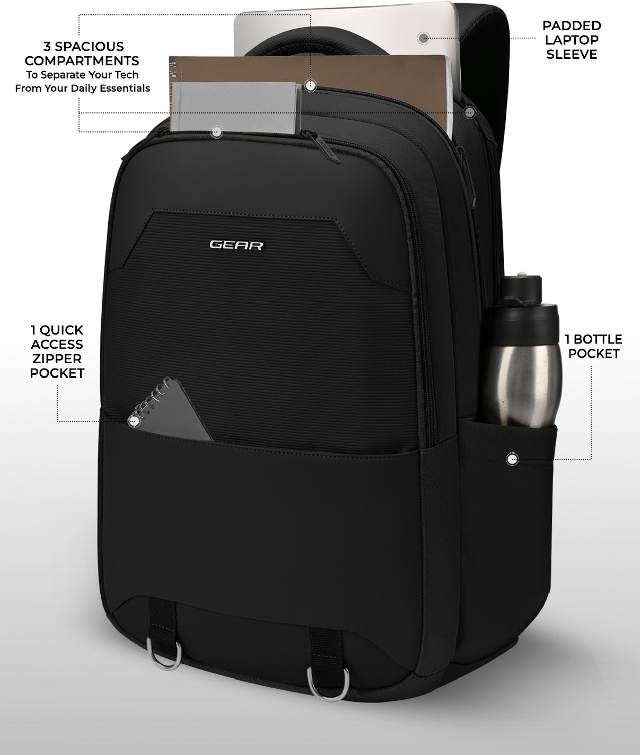 Image of Gear COOPER LAPTOP BACKPACK WITH RAINCOVER 18.5 30 L Laptop Backpack