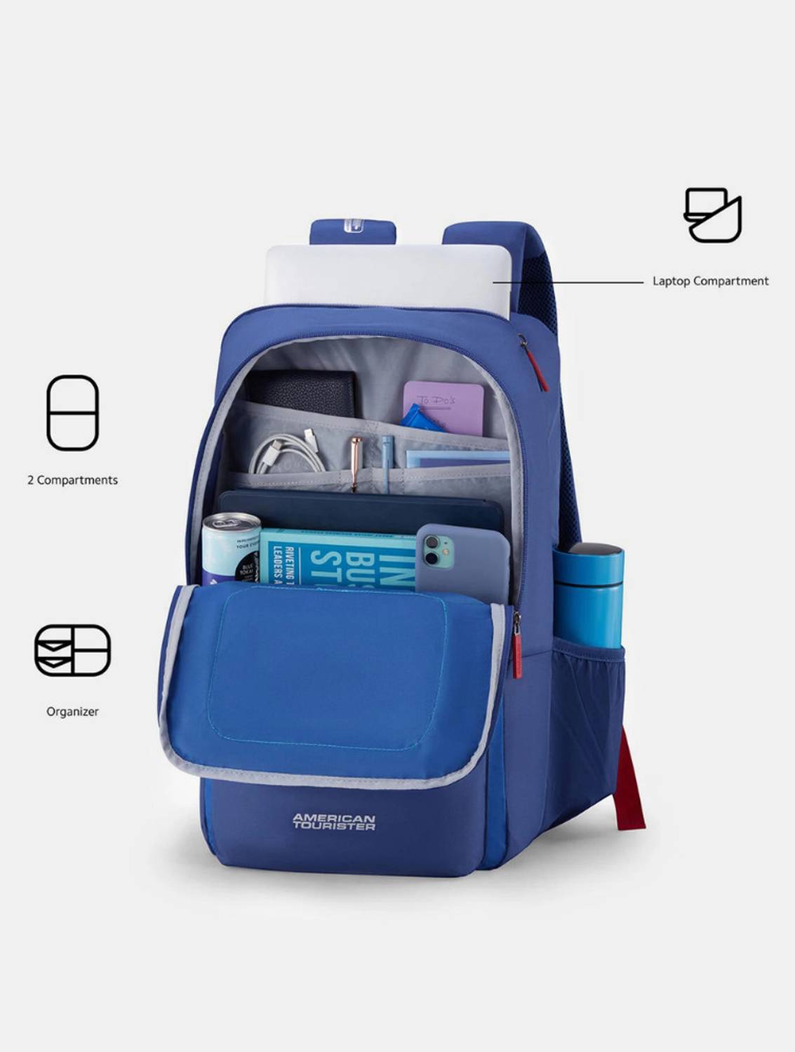 American Tourister Sigma LP 34L Laptop Backpack Blue - Image 4