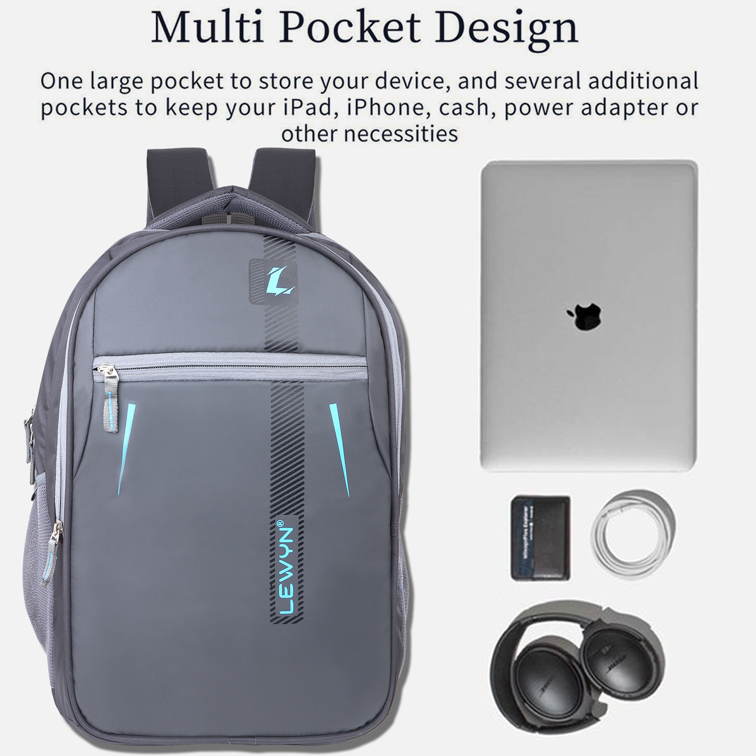 Image of LEWYN Premium Quality Collage /Office Casual Bag Waterproof With Rain Cover 40 L Laptop Backpack