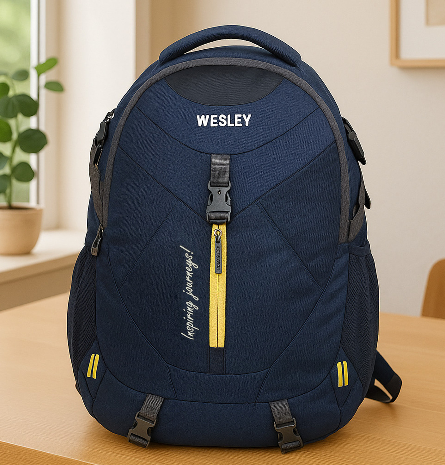 Image of WESLEY Zeal Multipurpose bag with Shoe Compartment /Raincover College travel backpack Rucksack - 50 L