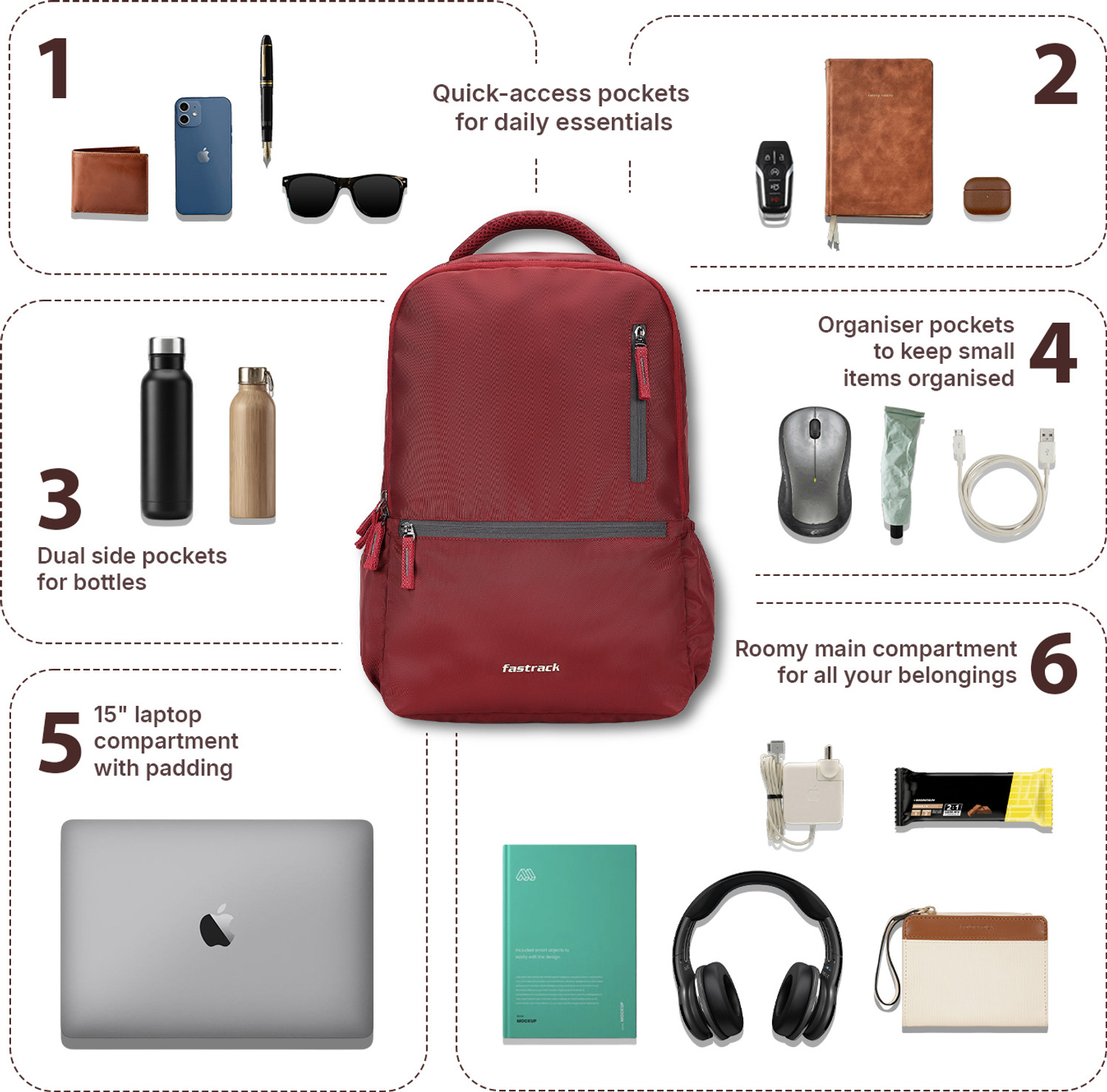 Image of Fastrack Unisex Haulpack Laptop Backpack with 15 inchLaptopSleeve 28 L Laptop Backpack