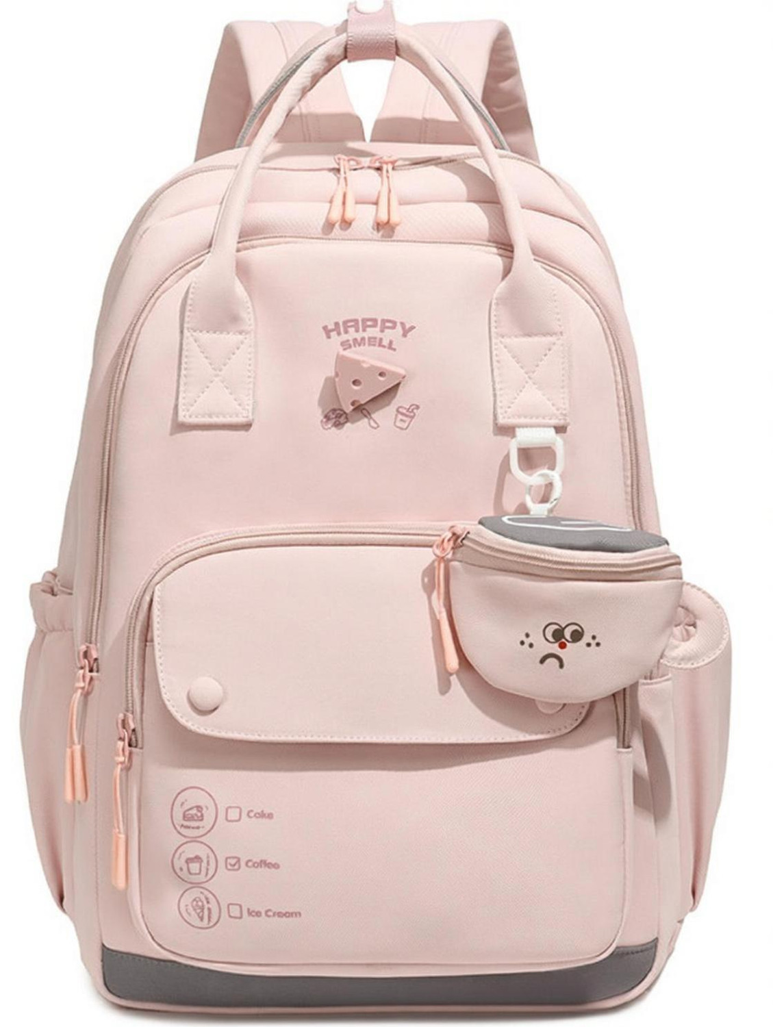 Image of Aximoz Tesmezy Trendy Grey & White Backpack with Cute Mini Pouch for Women & Girls 30 L Backpack