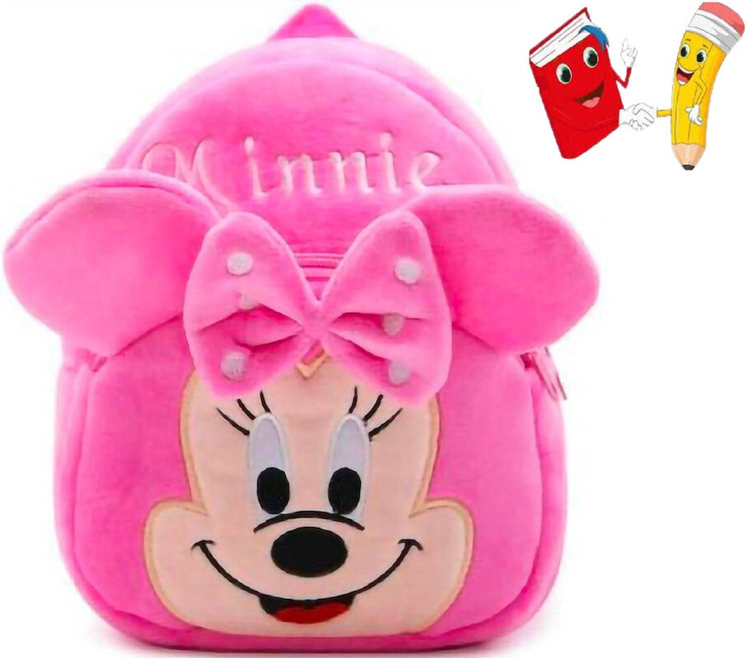 Bluemoon Kids School Bag Minnie Cartoon Baby Boys/Girls Plush Bag (Pink, 11) 11 L Backpack