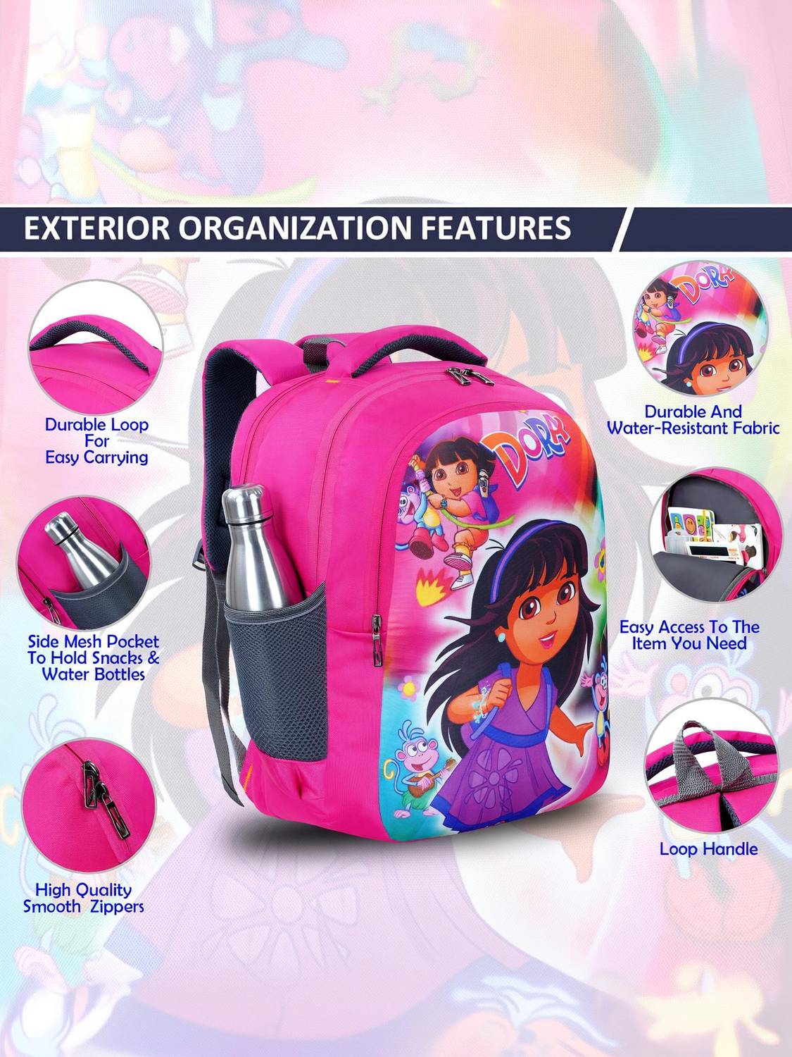 bayo Dora 35 L 47cm For 1st/2nd/3rd/4th & 5th class school Bag Boys/Girls Waterproof School Bag