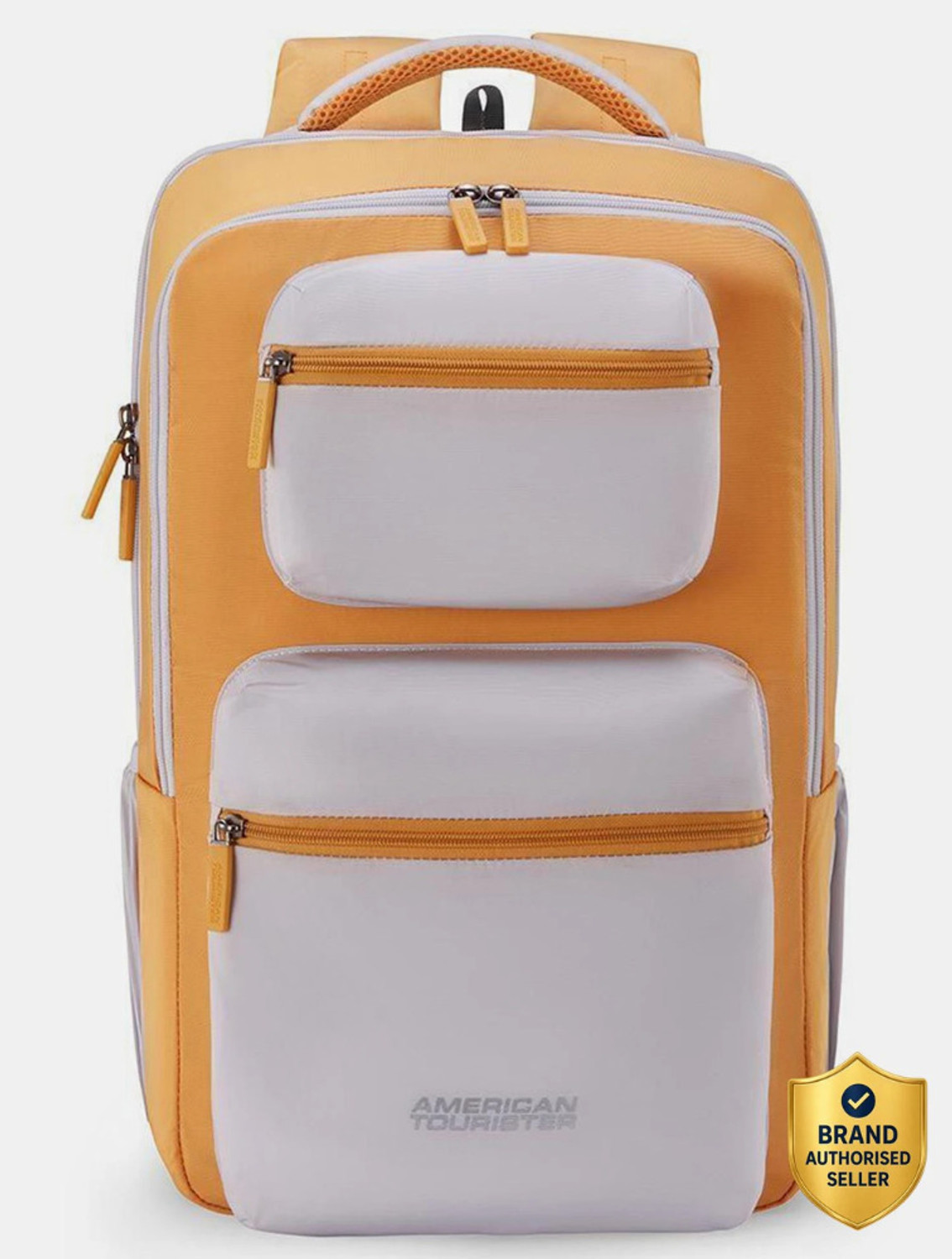 Image of AMERICAN TOURISTER Large 33 L Laptop Backpack Sigma 3.0 Style 02, Unisex Office Laptop Backpack with Front Organizer (Yellow)