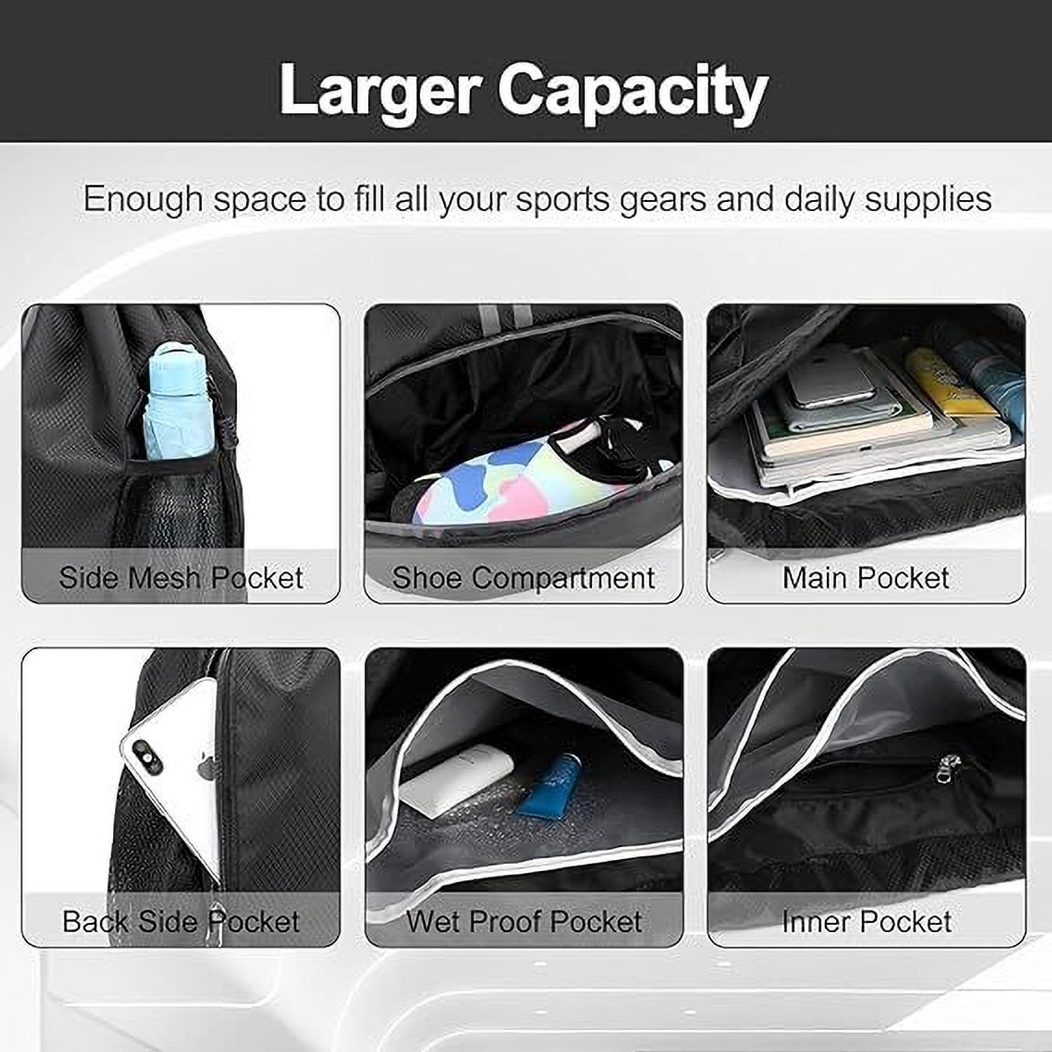 Image of Worldstar Basketball Sport Drawstring Bag Large Capacity Fitness Backpack traveling bag 30 L Backpack