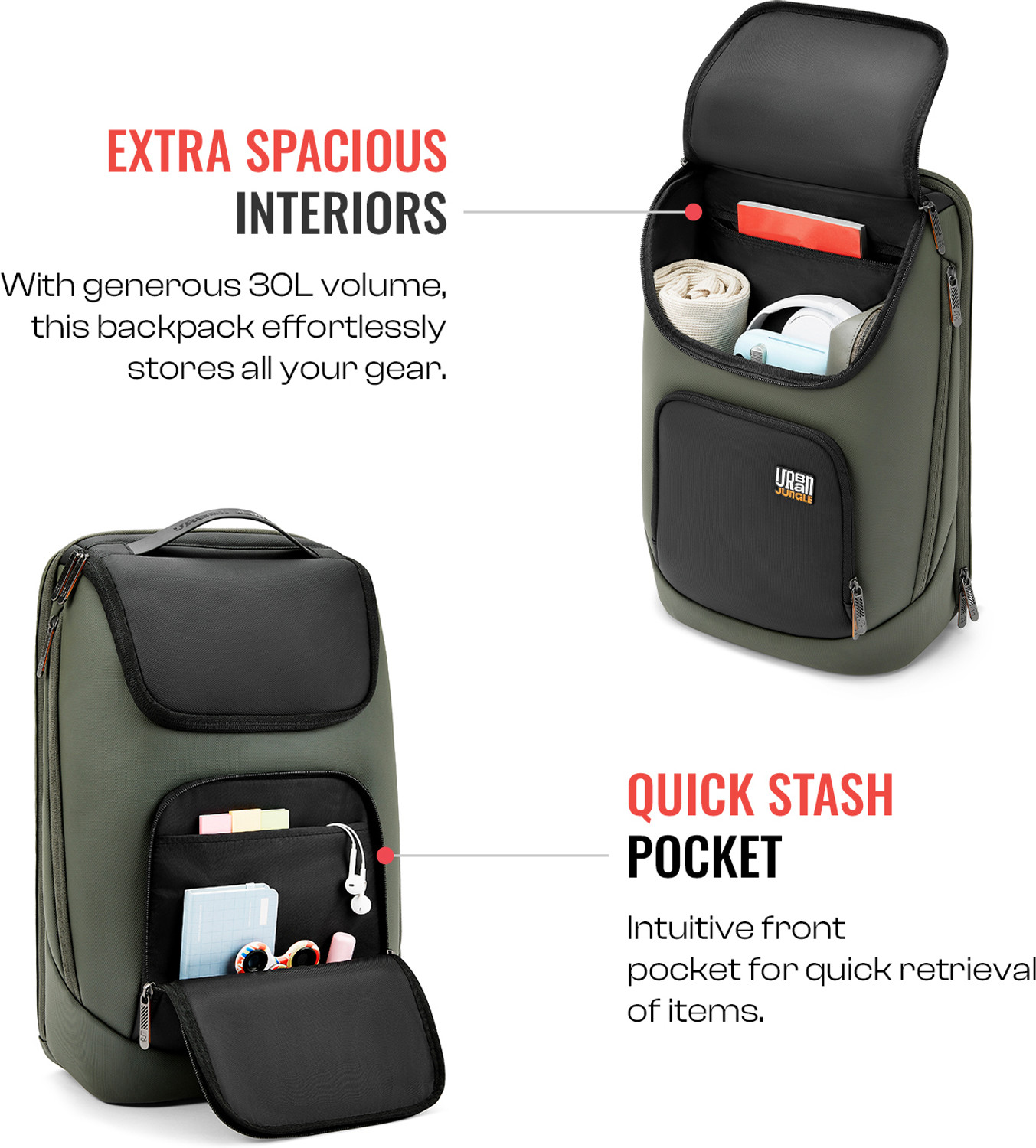 Image of Urban Jungle Hive workpack, 30Ltrs, Polyester Laptop Backpack for Men and Women, Olive 30 L Laptop Backpack