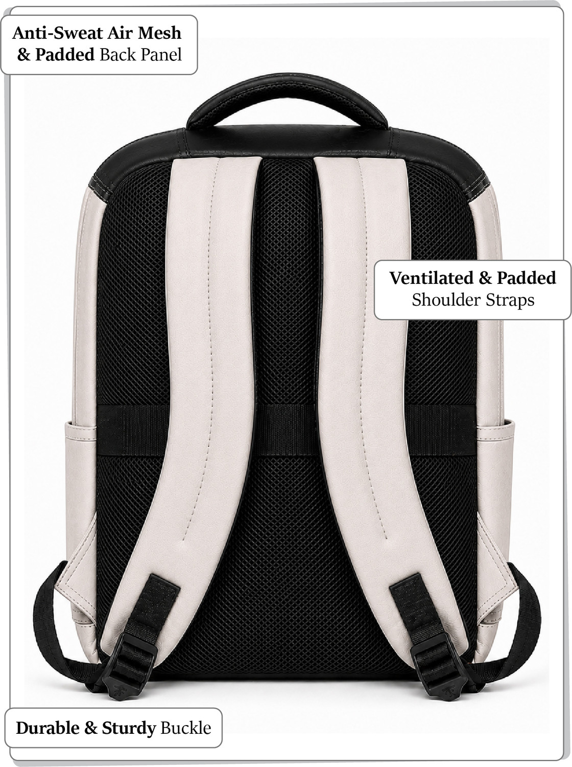 Image of FUR JADEN Vegan Leather Premium Bag with 15.6 Inch Laptop Compartment 25 L Laptop Backpack