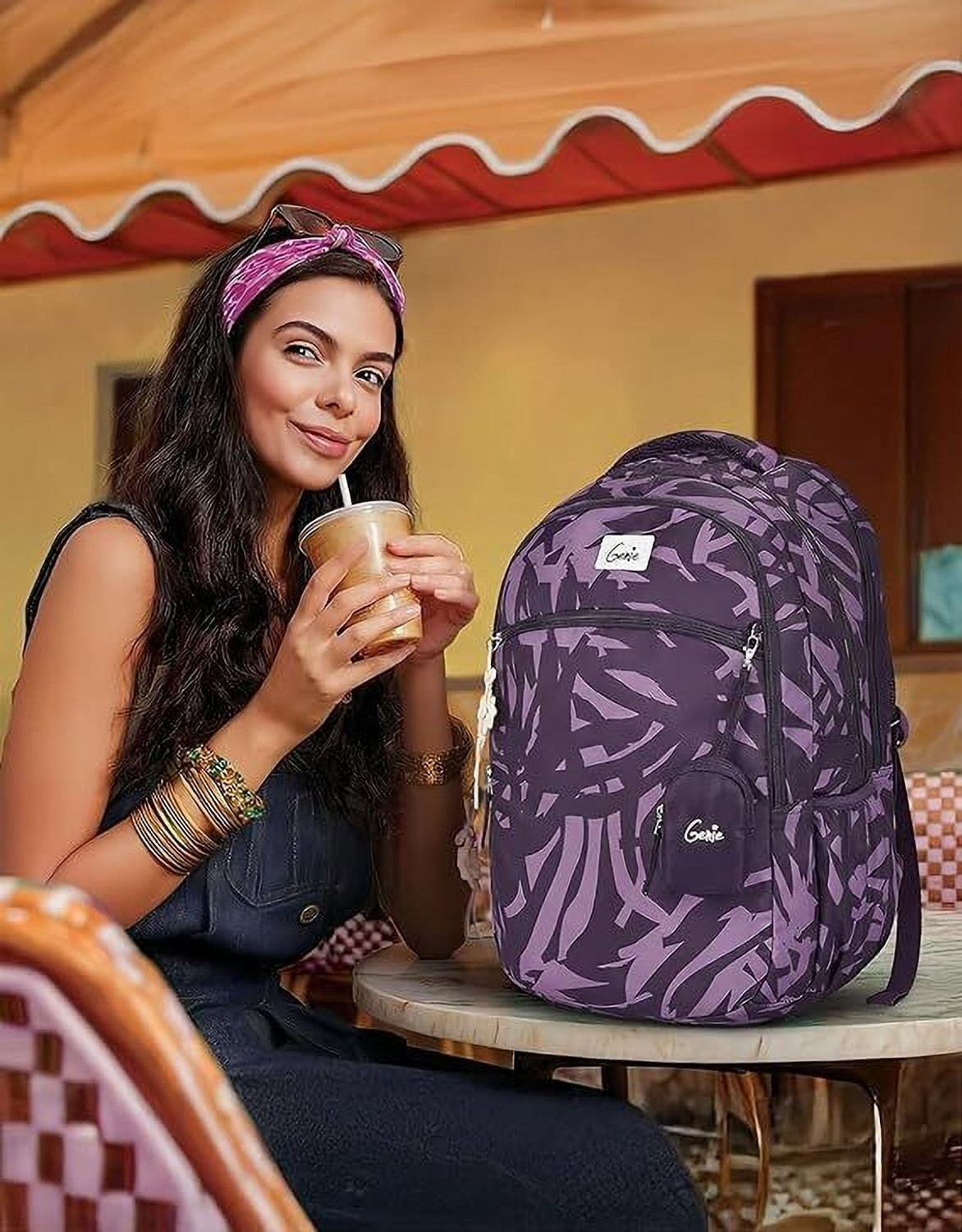 Image of Genie VELORA School Backpack For Girls |19 Inch-40 Litres Laptop Backpack - Red 40 L Laptop Backpack