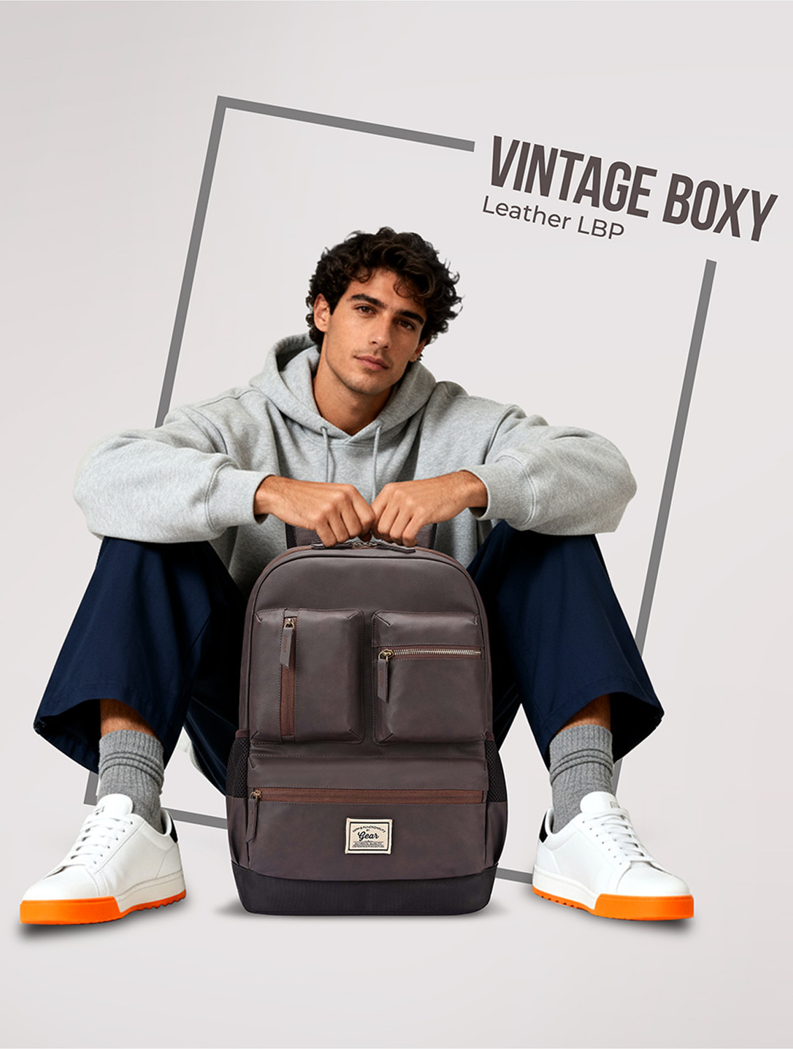Image of Gear VINTAGE BOXY LEATHER LAPTOP BACKPACK 26 L Laptop Backpack