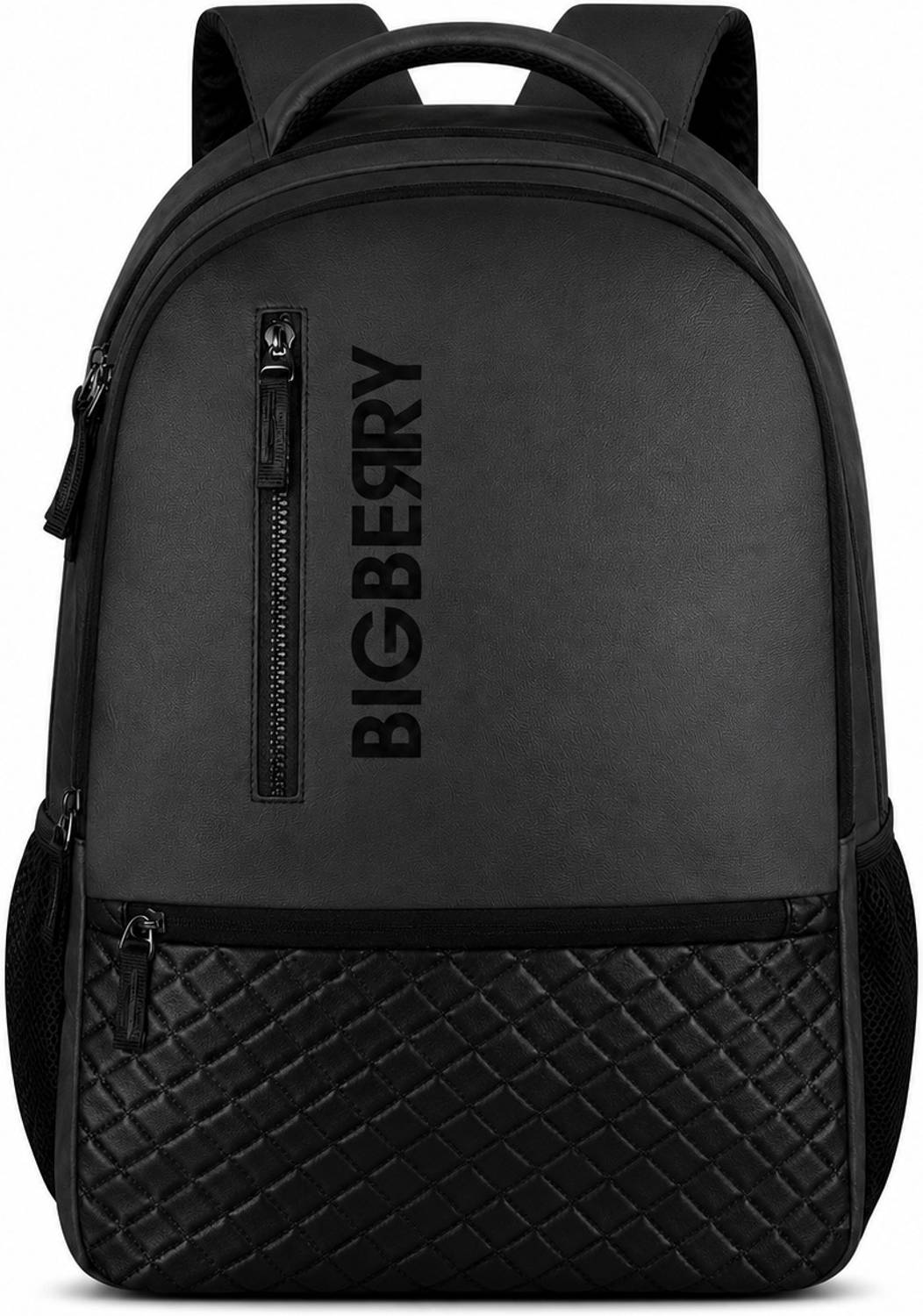 BIGBERRY Newage Classic Genuine PU Black Backpack with Multiple Compartments & Organiser 28 L Laptop Backpack