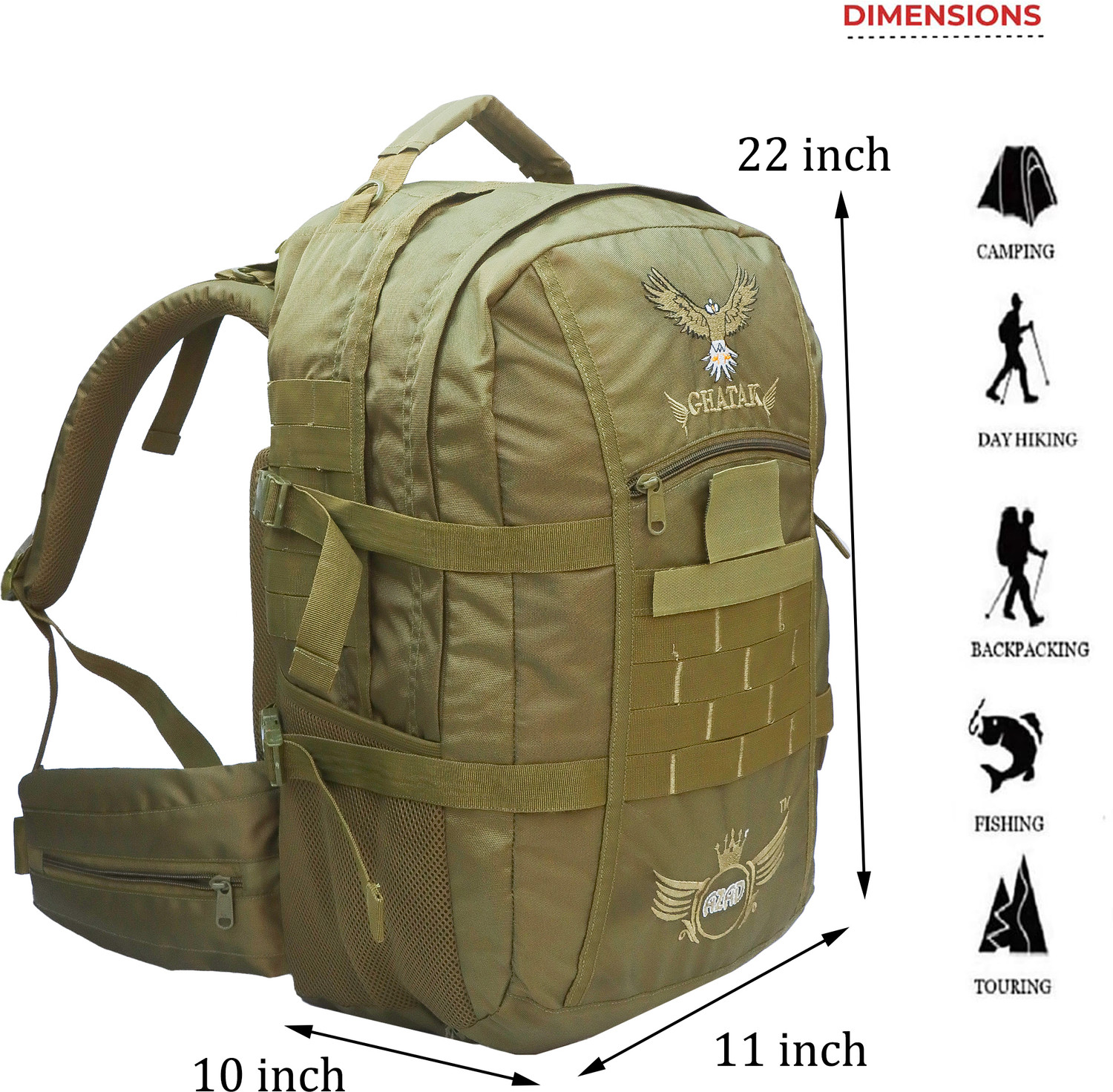 Image of AZAD Army Backpack for casual with extra space 85 L Backpack