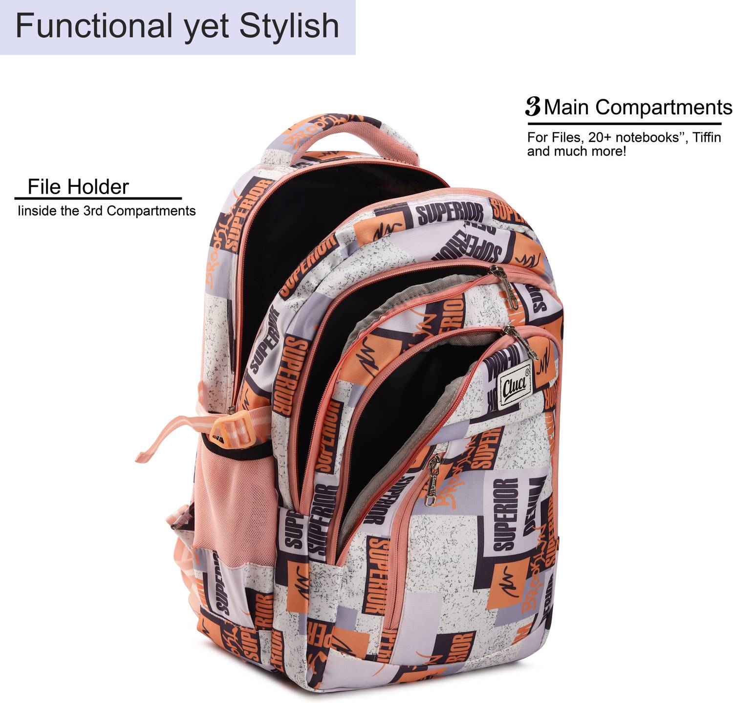Vastra 30L 4 Zipper Compartment Backpack - Image 5