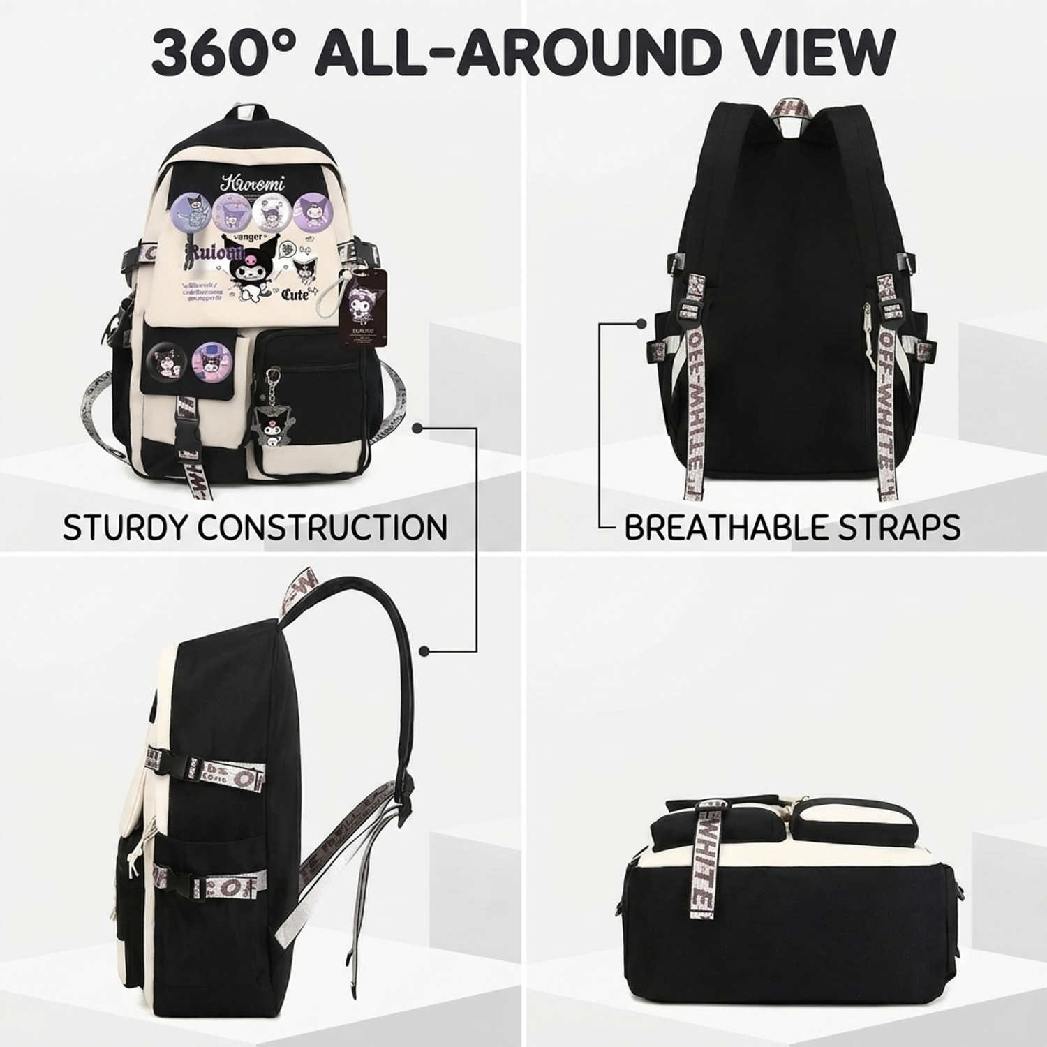 Image of Venzina Teenage Girls Cute Backpack For School 17.5 Inch Students Casual Travel 2.5 L Backpack