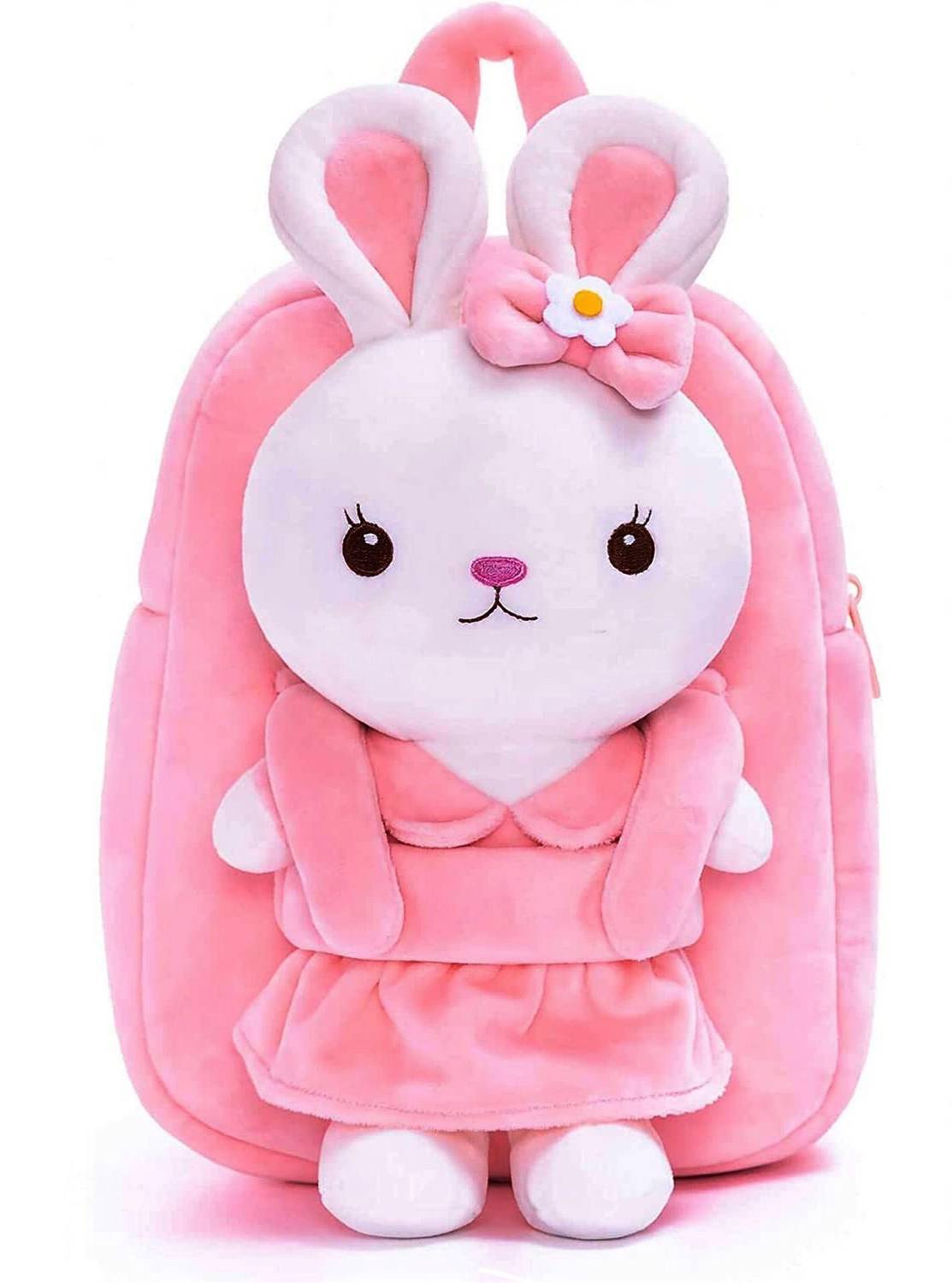 Frantic Kids Soft Animal Cartoon Velvet Plush School (Full Body Rabbit) Waterproof Backpack