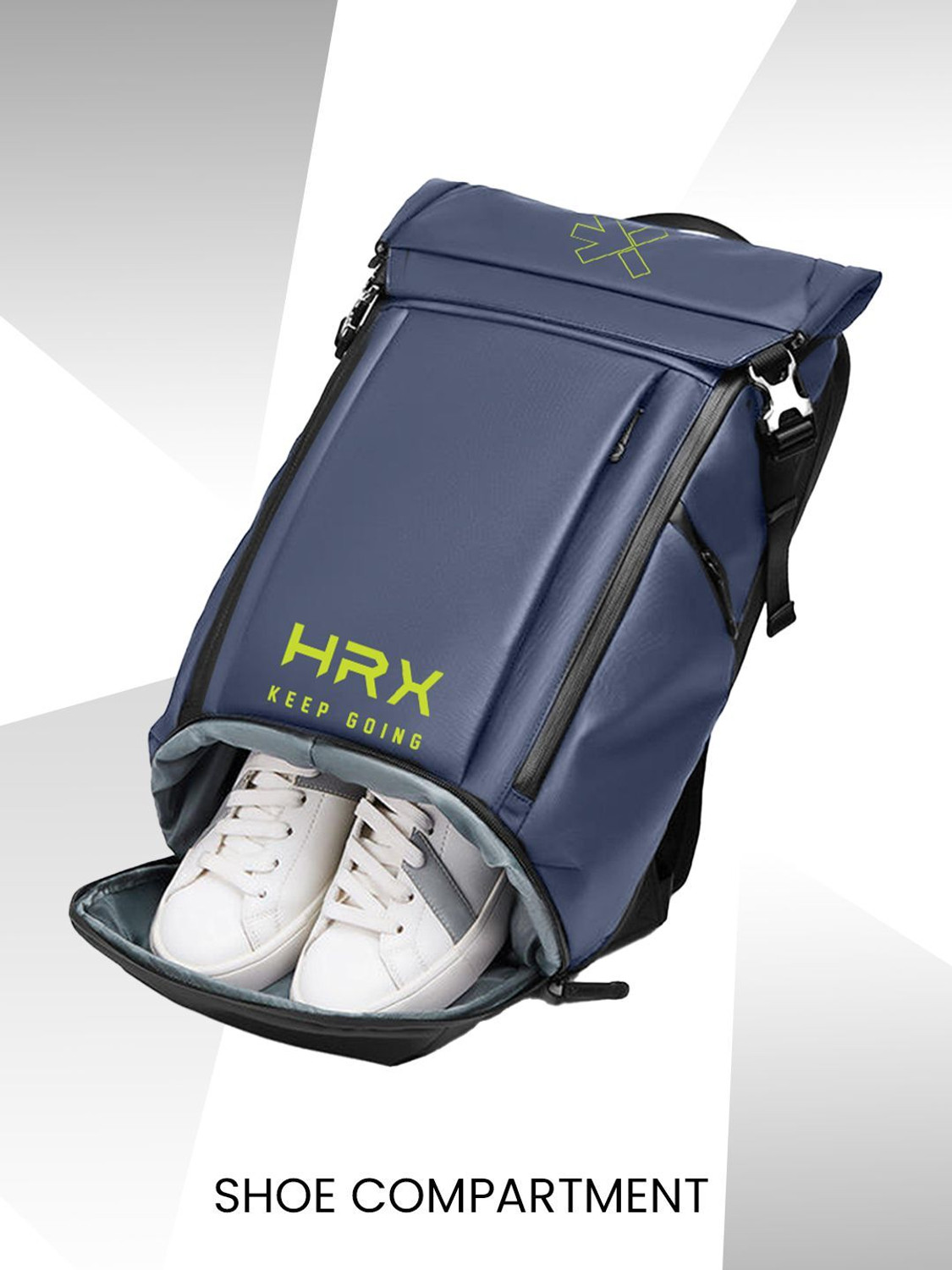 Image of HRX by Hrithik Roshan Keep Going Unisex Bag with both Shoe and 180 Volt Pocket 40 L Laptop Backpack