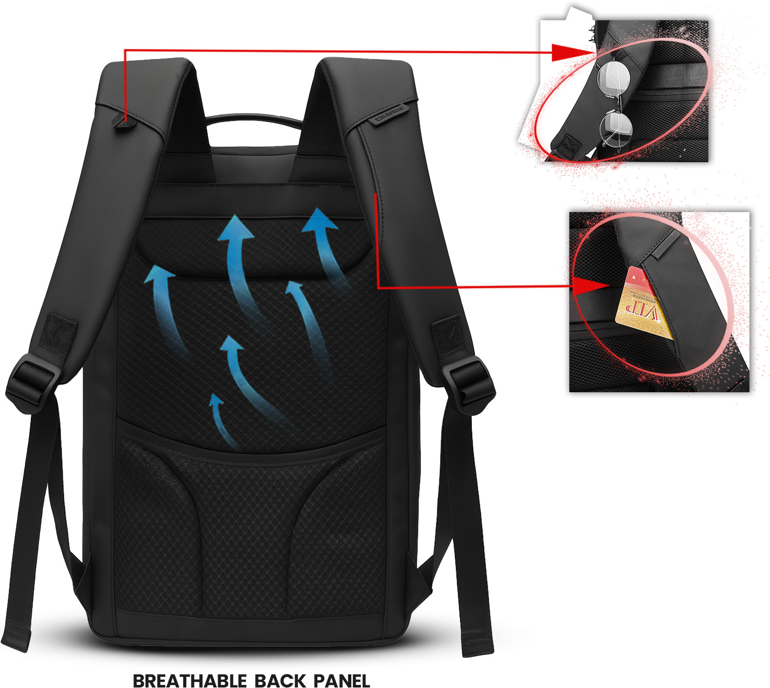 Image of REDHORNS Velocity 15.6 inch Unisex Laptop Bag Anti Theft,Water Resistant with USB Charging 24 L Laptop Backpack
