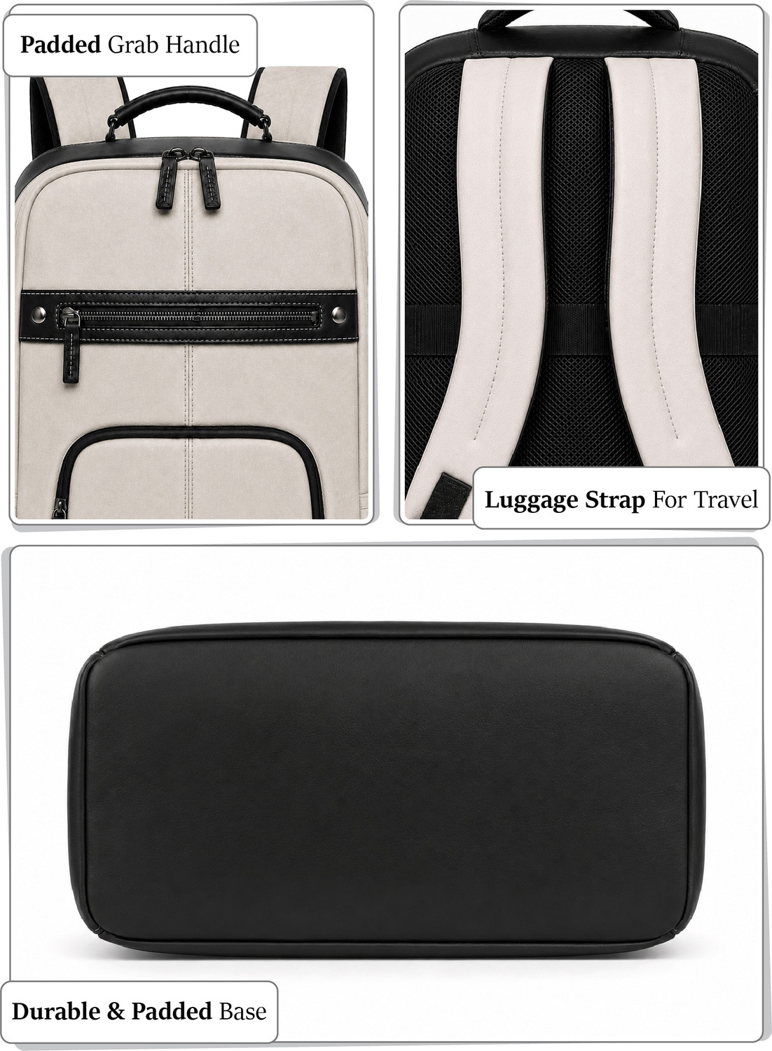 Image of FUR JADEN Vegan Leather Premium Bag with 15.6 Inch Laptop Compartment 25 L Laptop Backpack