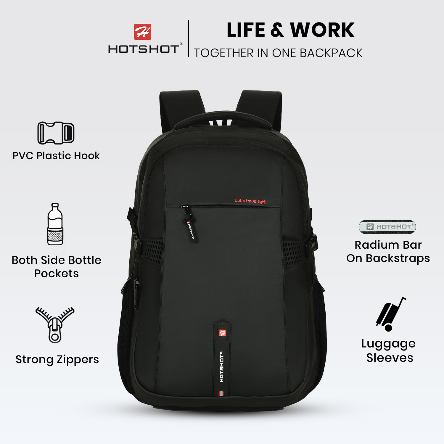 Image of HOT SHOT LAPTOP BAG|TROLLEY SLEEVE|CHEST STRAP|OFFICE,COLLEGE,TARVEL|bag for men & women 35 L Laptop Backpack