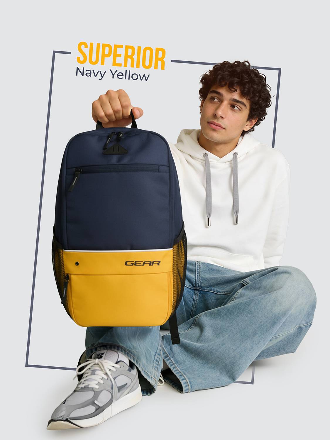 Gear SUPERIOR XL BACKPACK 17 L Backpack NAVY-YELLOW - Price in