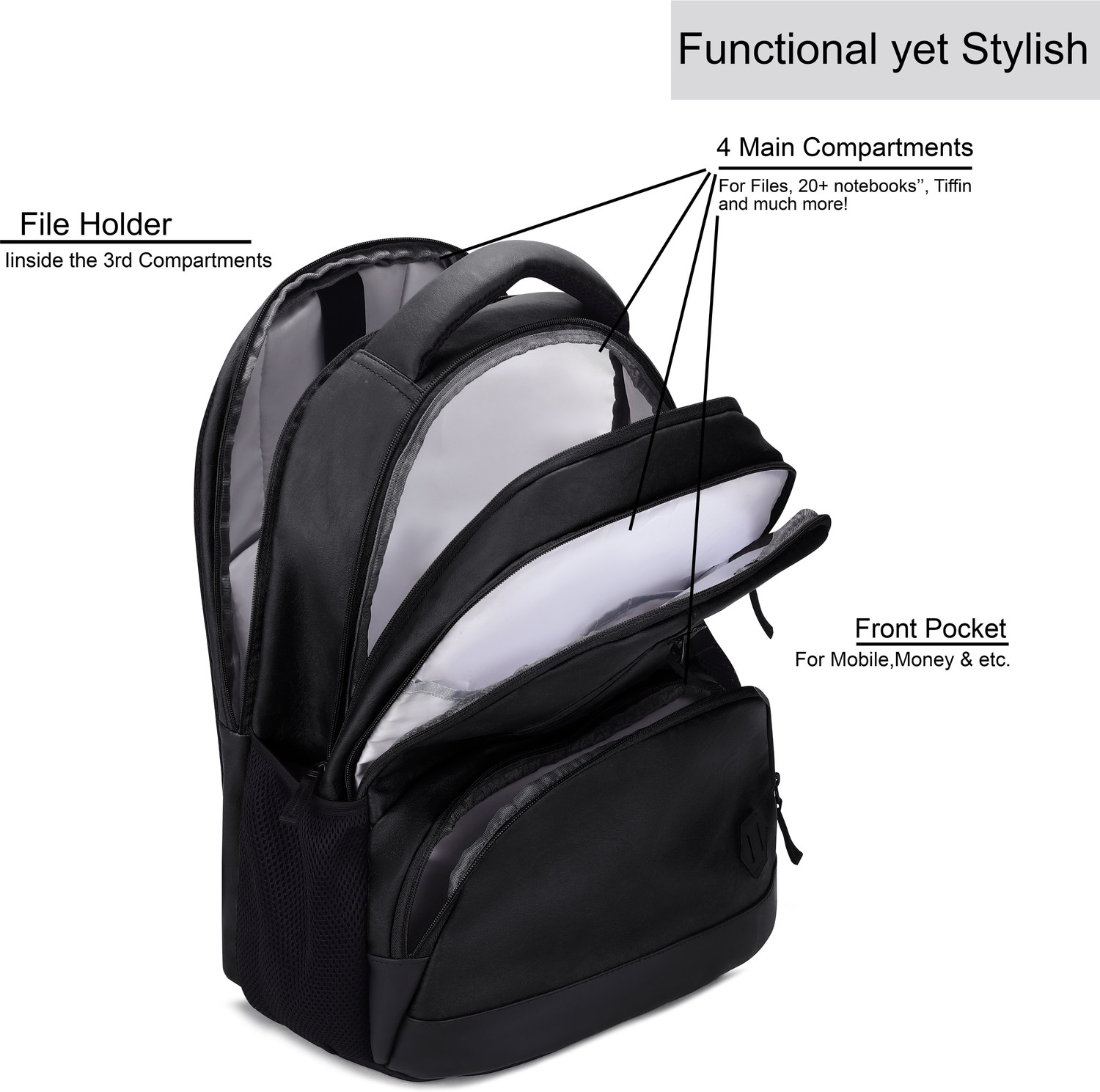 Image of NorthZone VINTAGE FAUX LEATHER|LAPTOP BAG|MEN & WOMEN|OFFICE|COLLEGE BACKPACK 35 L Backpack
