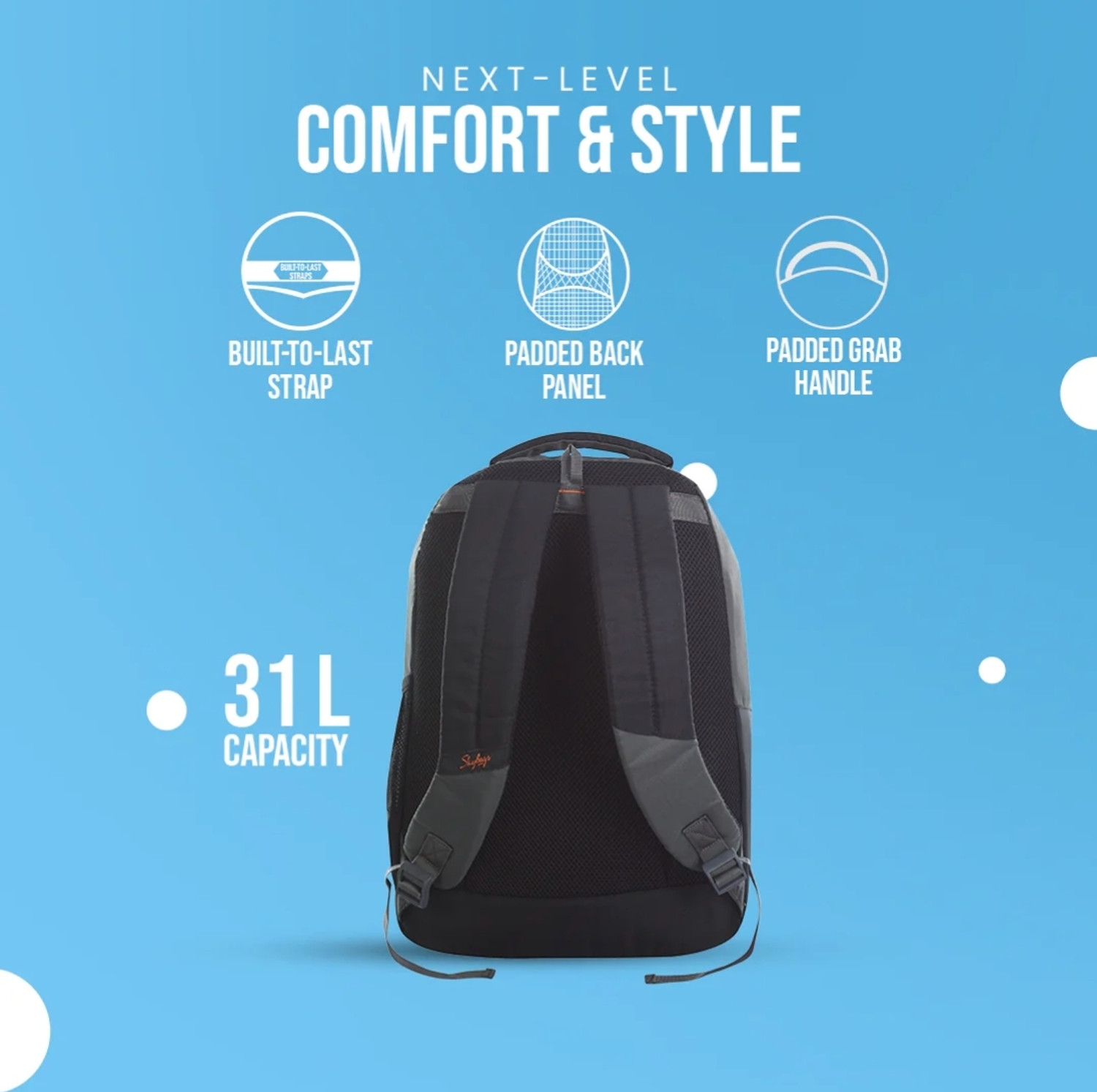 Image of SKYBAGS BPLEO3GRY 30 L Trolley Backpack