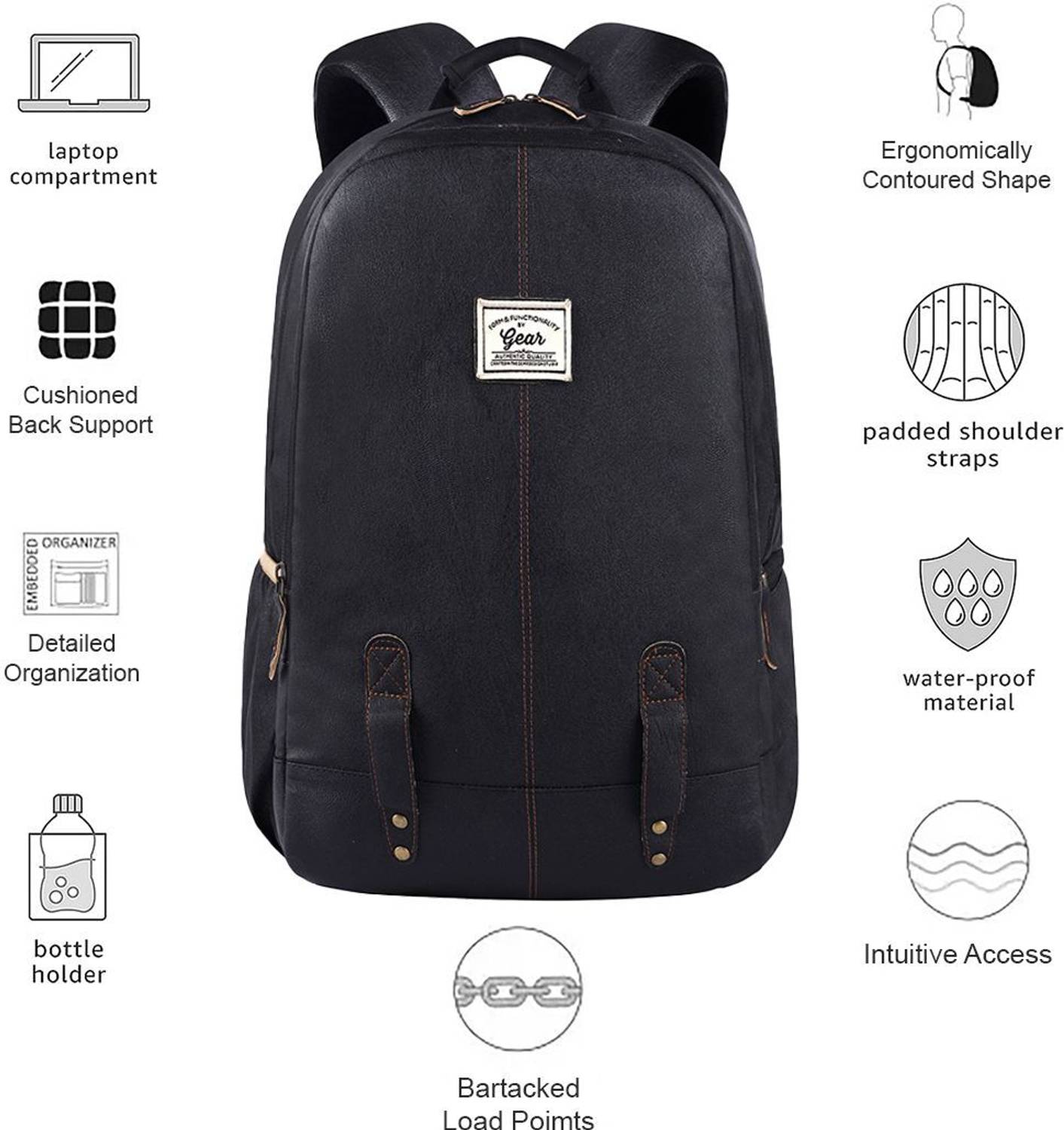 Gear Classic Leather 28L Laptop Backpack - Image 5