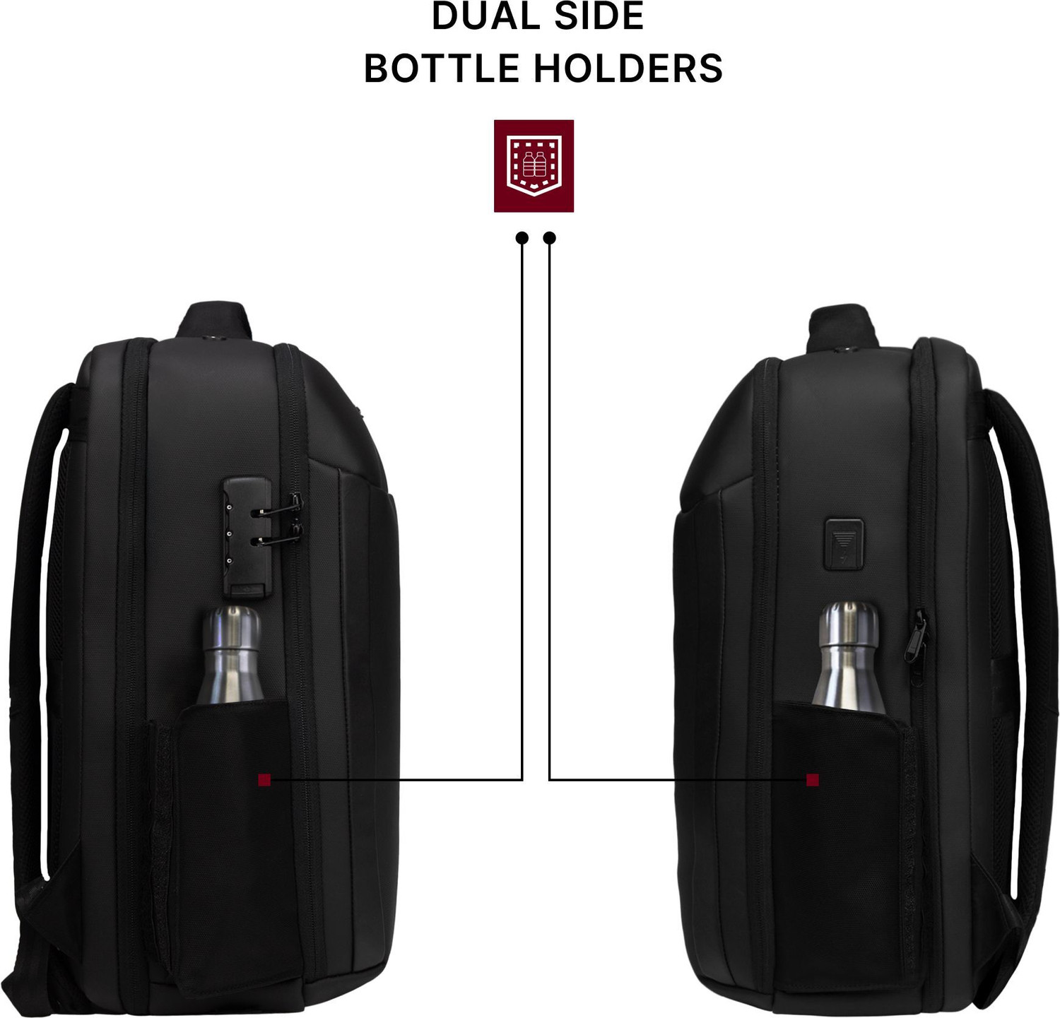Image of F Gear Kaneki Black with USB Type-C Charging & 3 Digit Number Lock 30 L Laptop Backpack