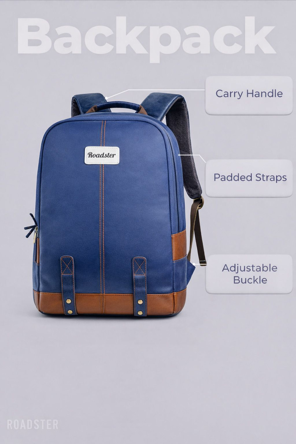 Image of Roadster Rider Large Laptop Backpack 40L premium Backpack CLASSIC ANTI THEFT FAUX LEATHER 40 L Laptop Backpack