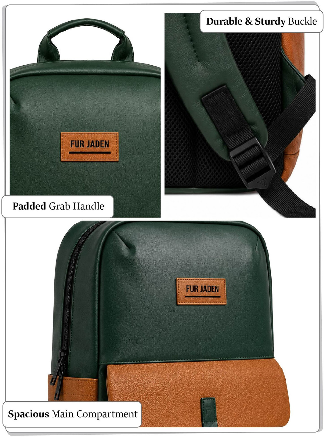 Image of FUR JADEN 15.6 Inch Faux Leather with multiple pocket 25 L Laptop Backpack