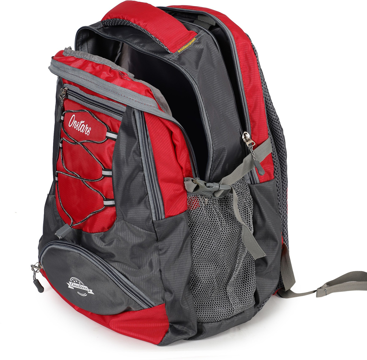 Image of Onstars Large 36 L Laptop Backpack Unisex Casual Attractive Light weight Trendy Stylish College School Laptop Office Travel Business Tourist Bags Multipurpose Backpacks (Red, Grey)