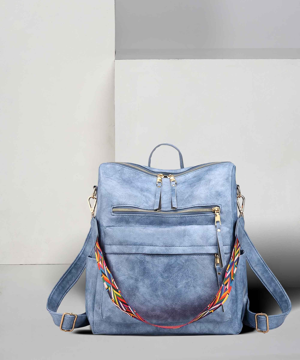 Image of TrueArch Laptop Backpack Backpack for Women Vintage PU Leather Shoulder Bag 24 L Backpack