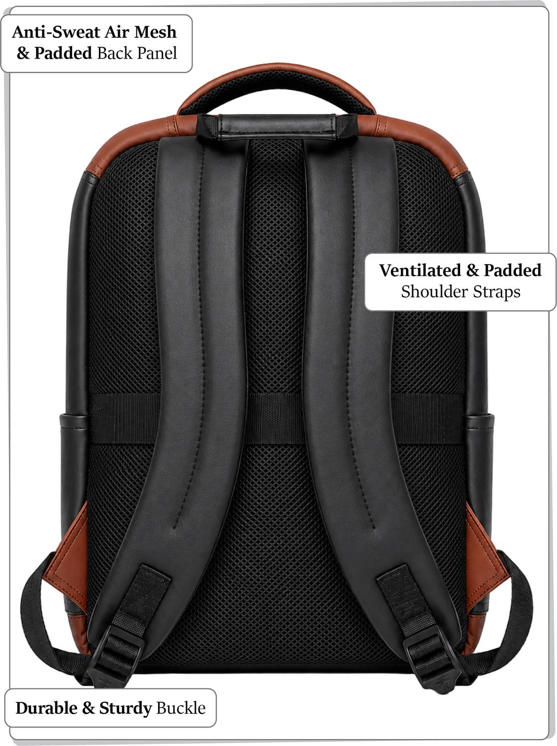 FUR JADEN 25L Vegan Leather Laptop Backpack - Image 5