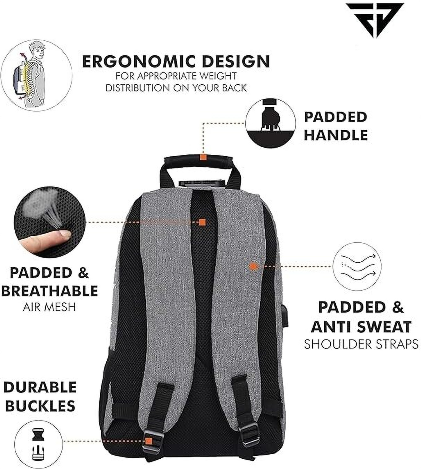 Image of FUR JADEN Anti Theft Number Lock 15.6 Inch Bag for Men Women 25 L Laptop Backpack