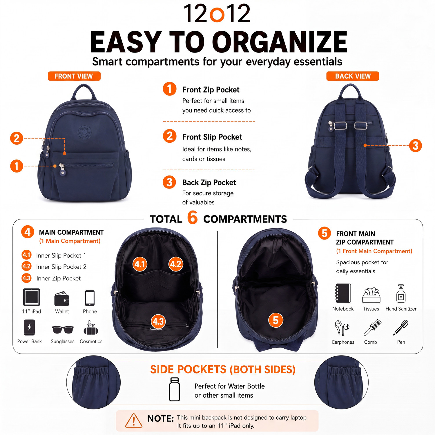 Image of TS WITH TECHSUN Women's Stylish Mini Backpack for Travel, Work, Office, Picnic & Shopping 10 L Trolley Backpack