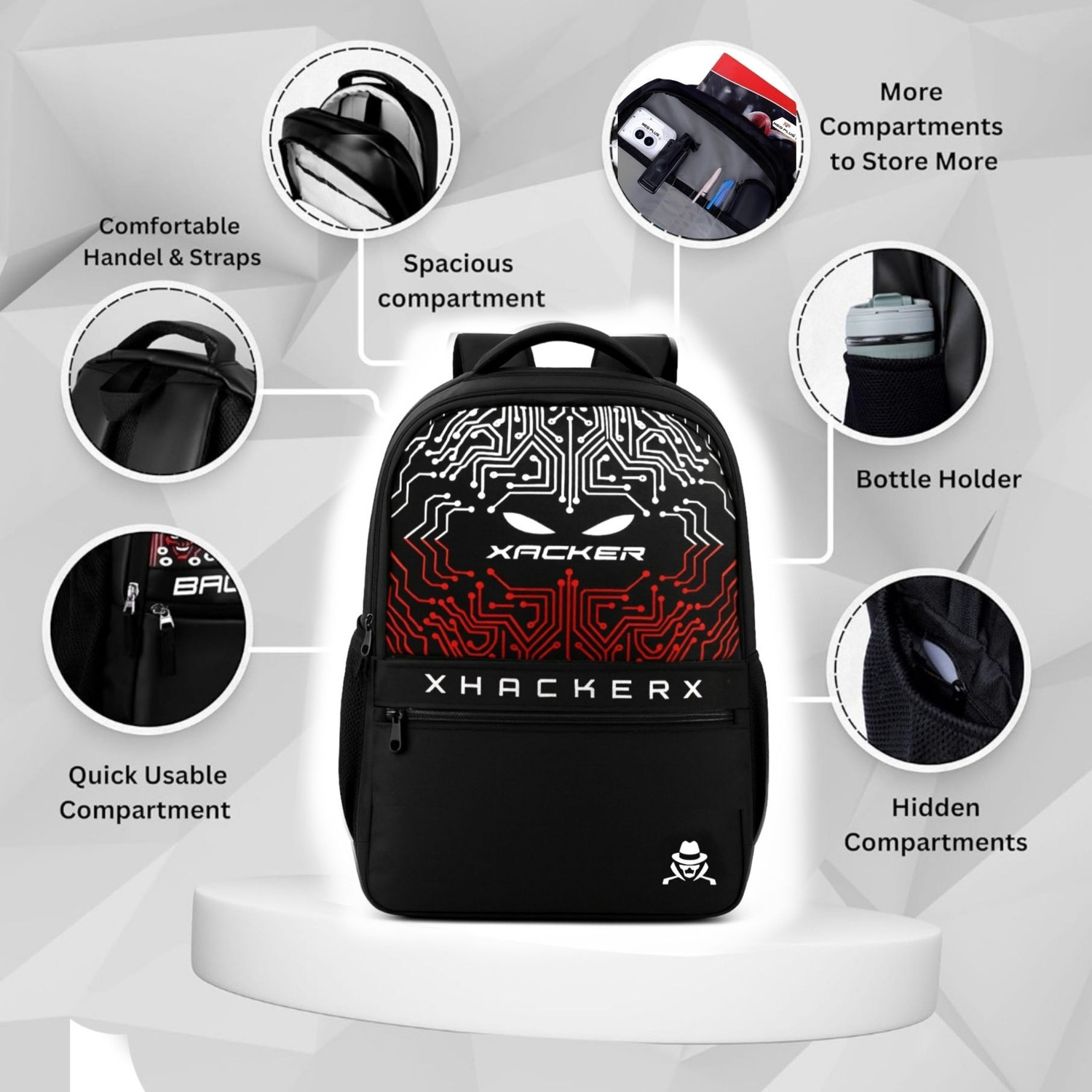 Image of Yakuza for Men & Women Stylish X-Hacker printed bag Office, Travel & College Backpack 35 L Laptop Backpack