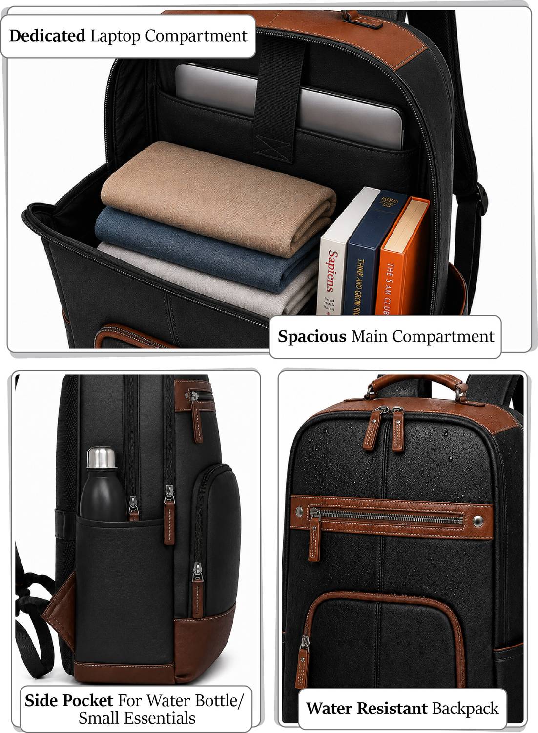 FUR JADEN 25L Vegan Leather Laptop Backpack - Image 3